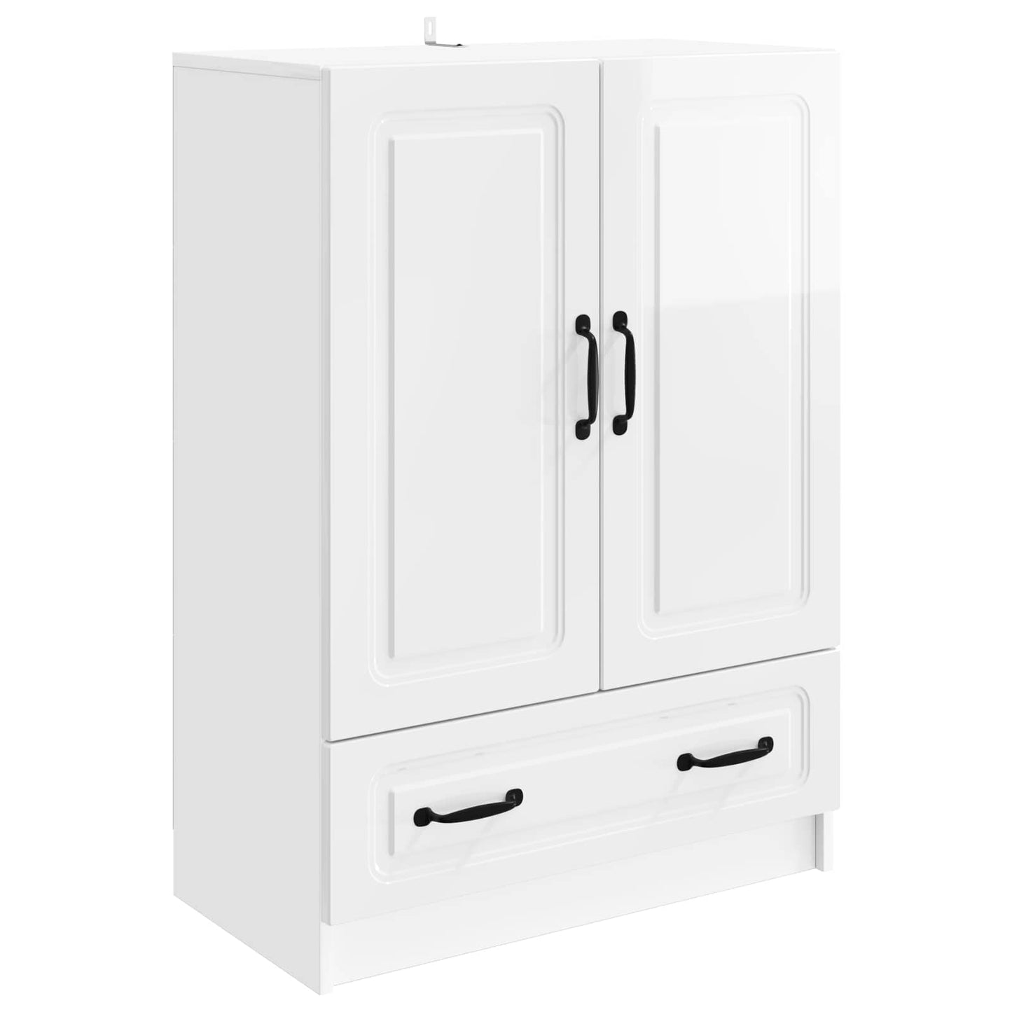 Sideboard Hvid højglans 66 x 34,5 x 92 cm Konstrueret træ