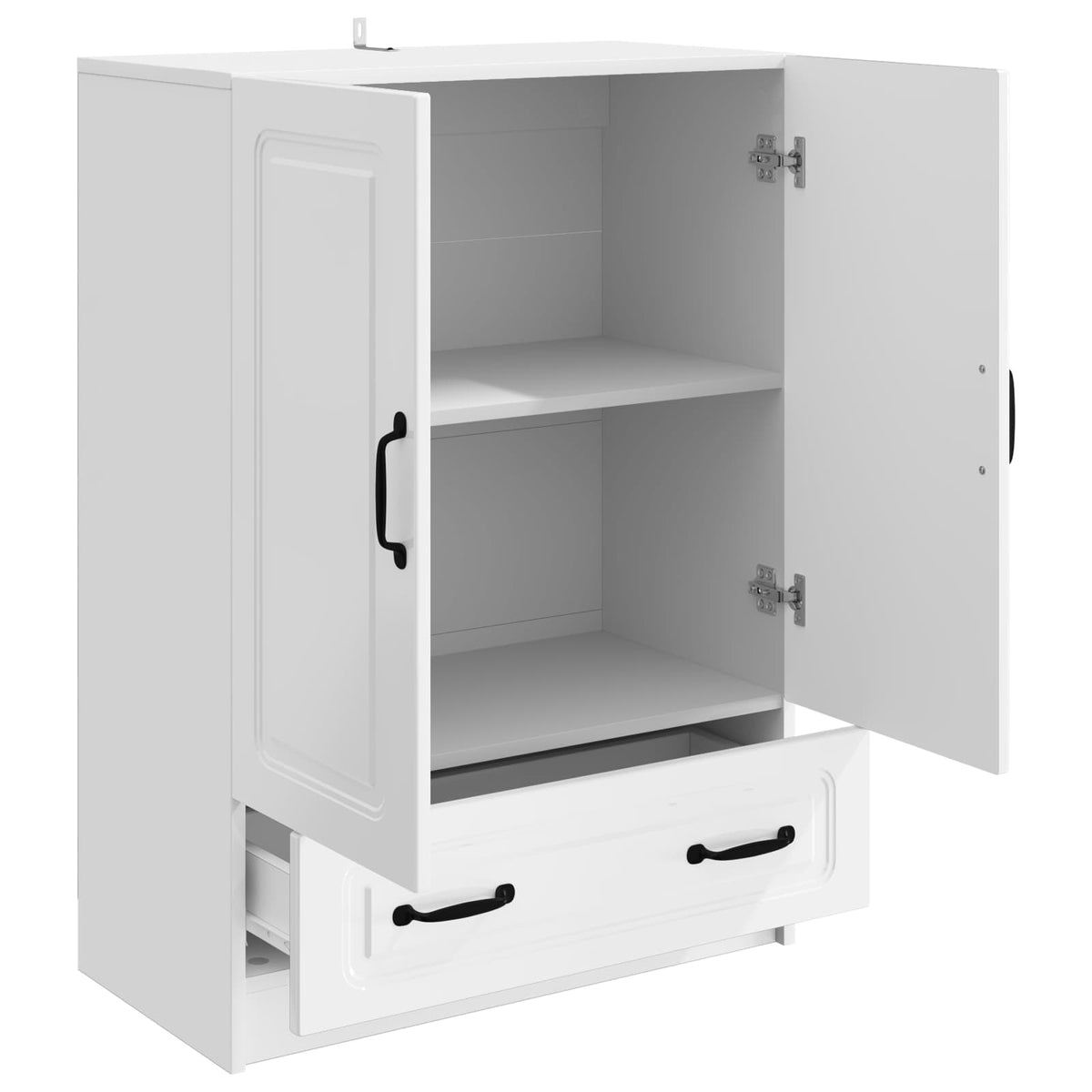 Sideboard Hvid højglans 66 x 34,5 x 92 cm Konstrueret træ