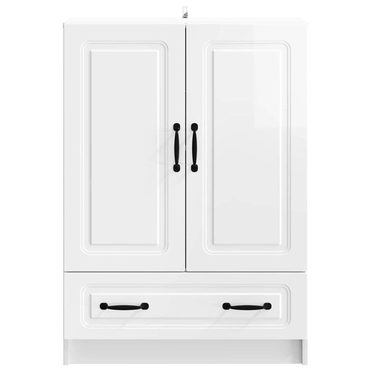 Sideboard Hvid højglans 66 x 34,5 x 92 cm Konstrueret træ