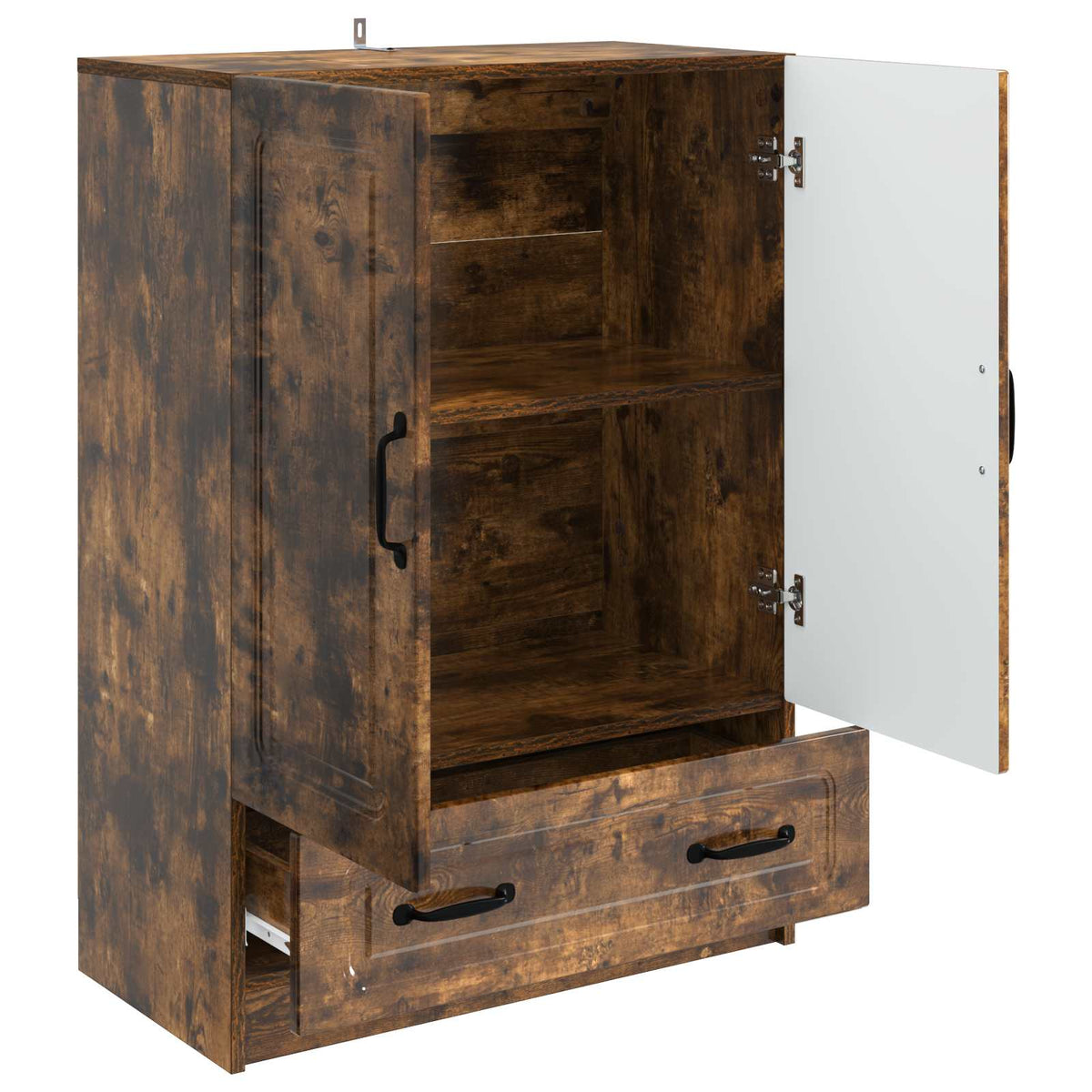 Sideboard med skuffe Røget eg 66 x 34,5 x 92 cm Konstrueret træ