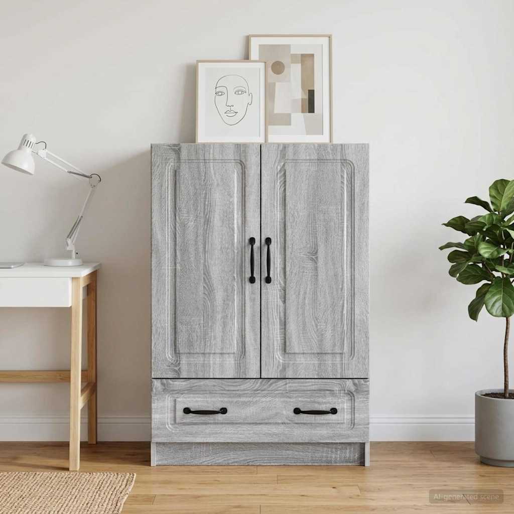 Sideboard Grå sonoma-eg 66 x 34,5 x 92 cm Konstrueret træ