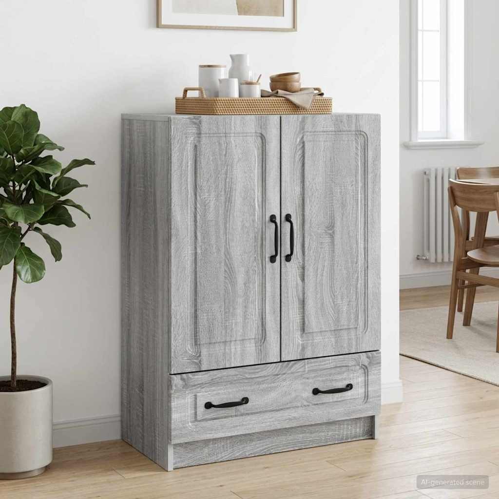 Sideboard Grå sonoma-eg 66 x 34,5 x 92 cm Konstrueret træ
