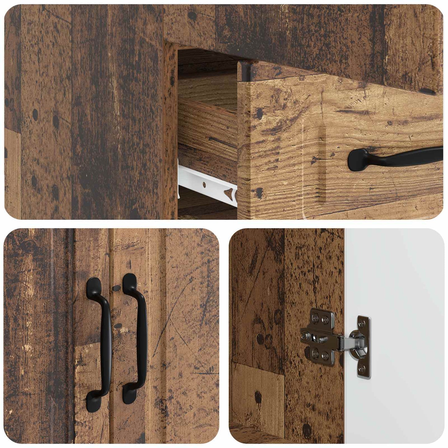 Sideboard Gammelt træ 66 x 34,5 x 92 cm Konstrueret træ