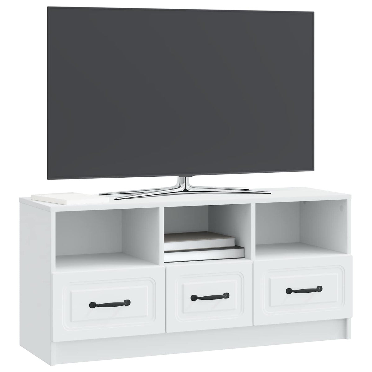 TV-skab med skuffe Hvid 102 x 34,5 x 47 cm Konstrueret træ