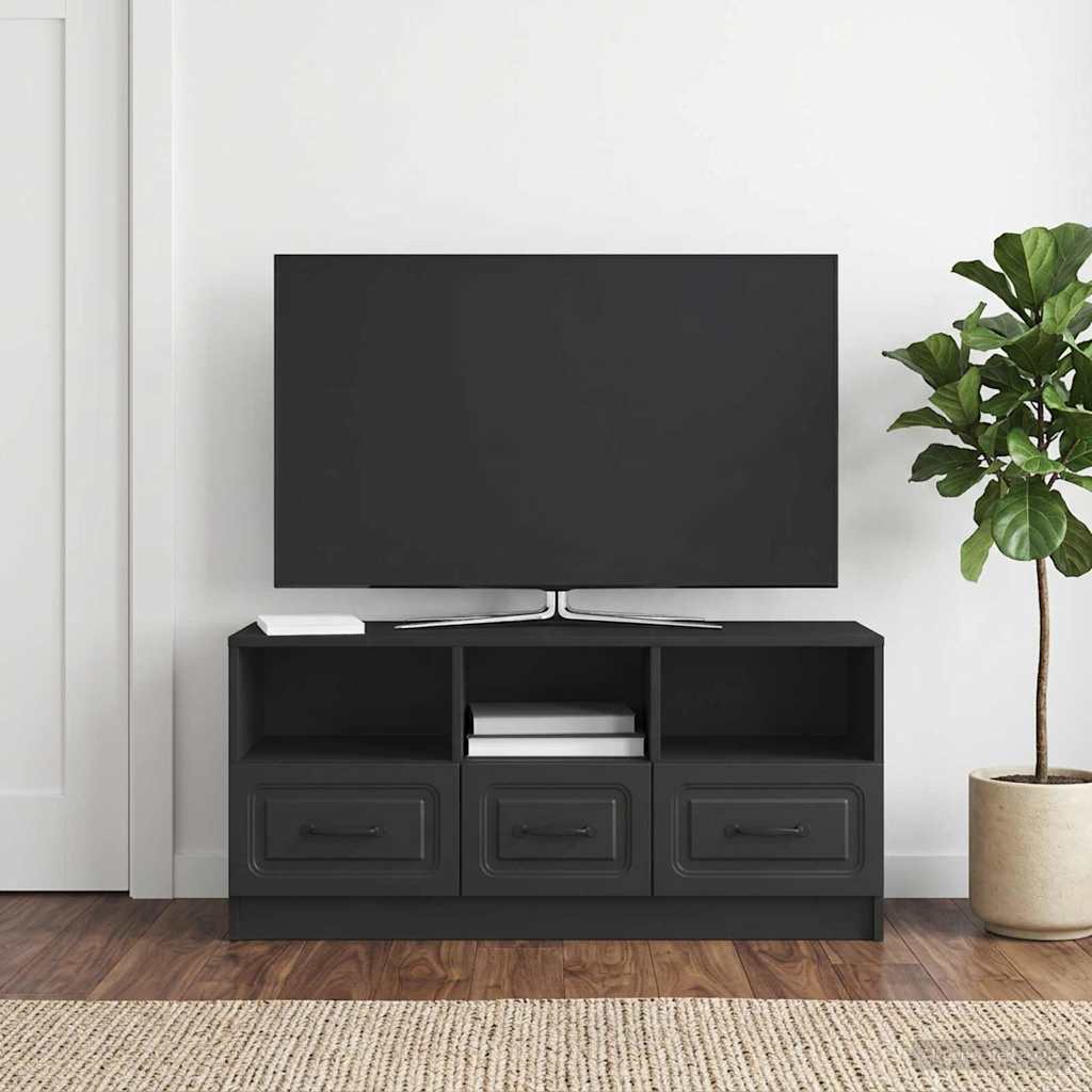 TV-skab med skuffe Sort 102 x 34,5 x 47 cm Konstrueret træ