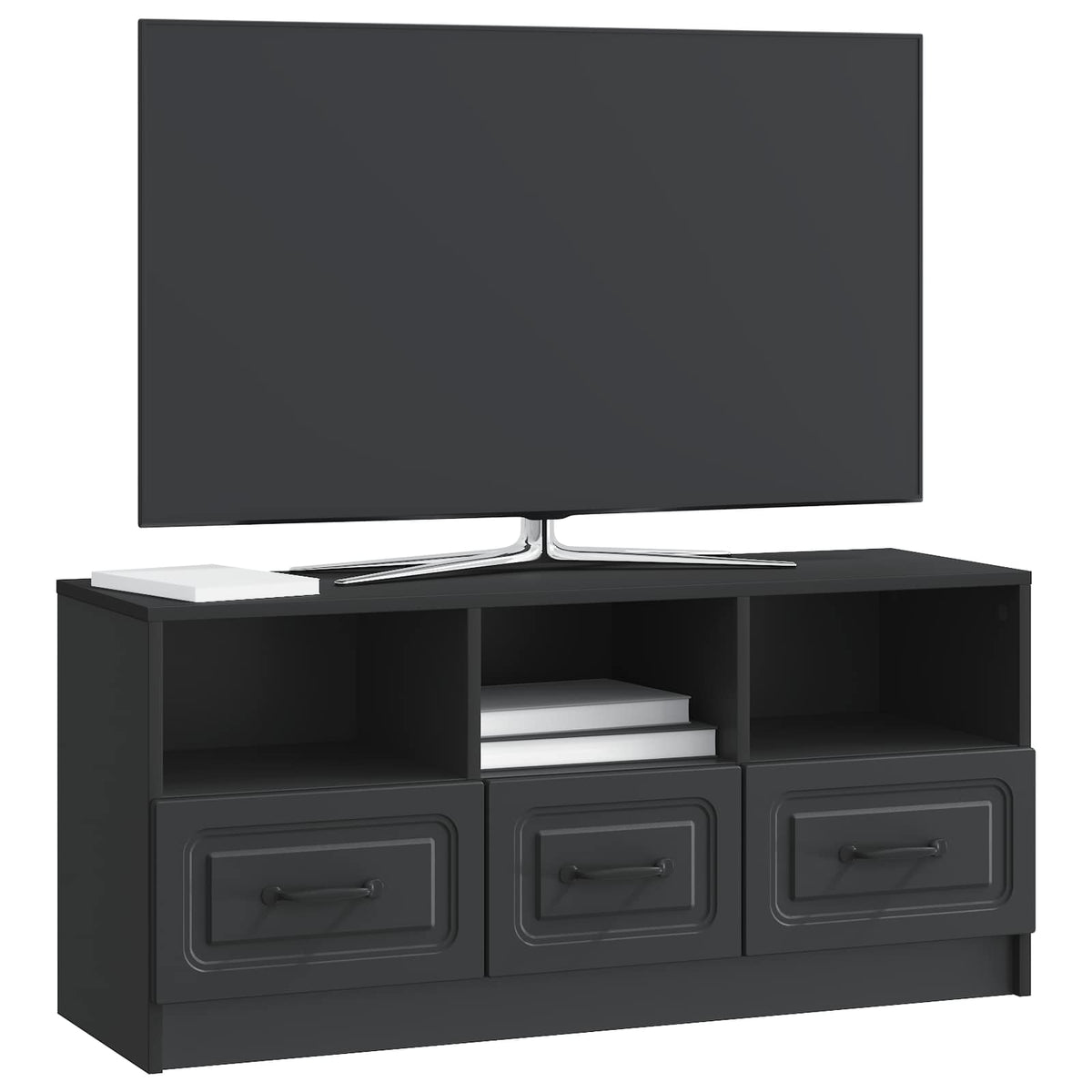 TV-skab med skuffe Sort 102 x 34,5 x 47 cm Konstrueret træ