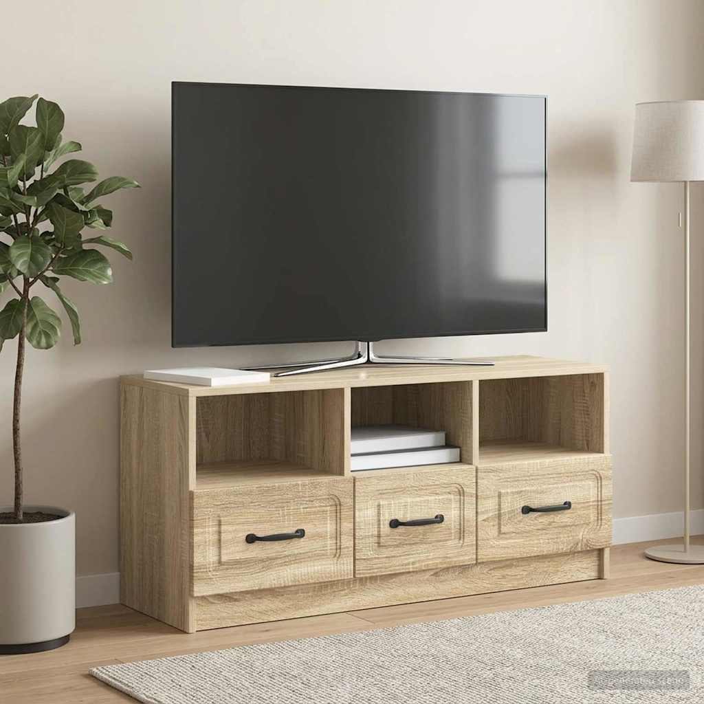 TV-skab med skuffe Sonoma-eg 102 x 34,5 x 47 cm Konstrueret træ