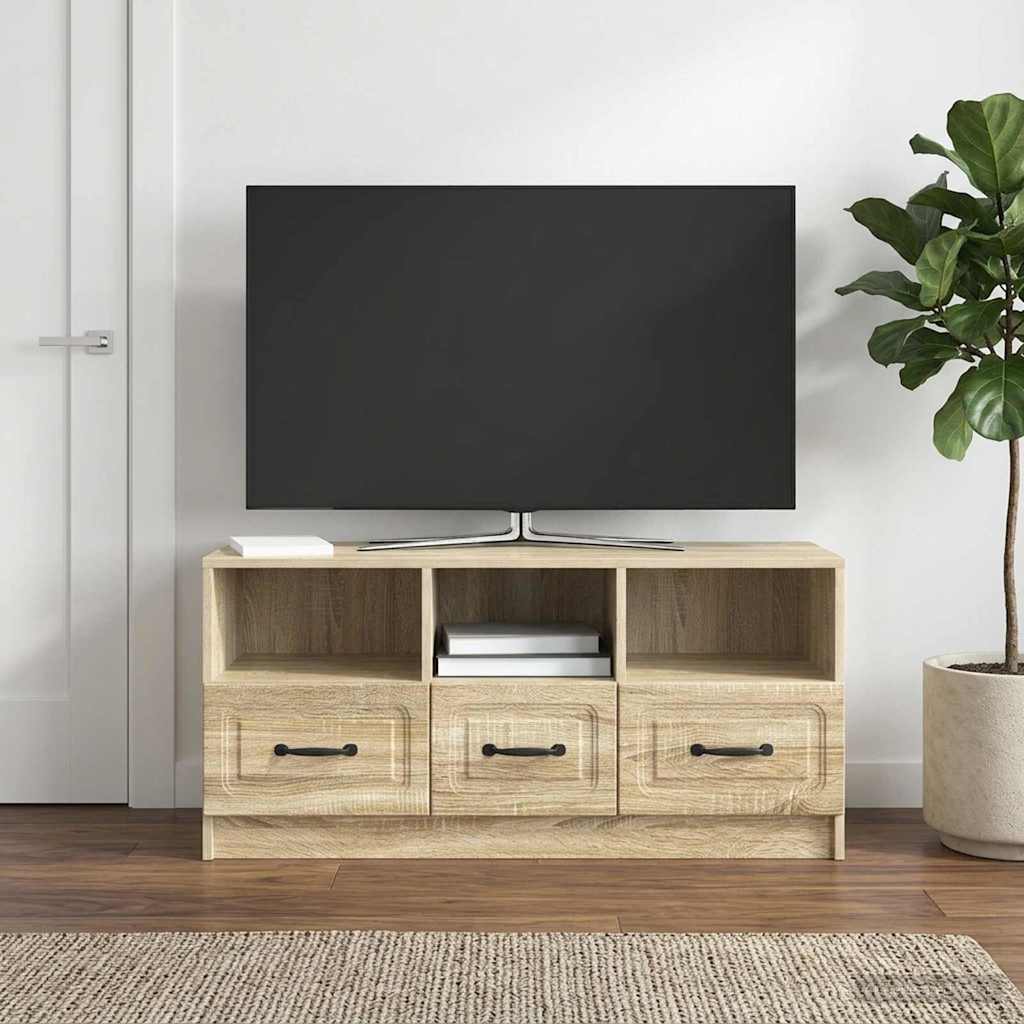 TV-skab med skuffe Sonoma-eg 102 x 34,5 x 47 cm Konstrueret træ