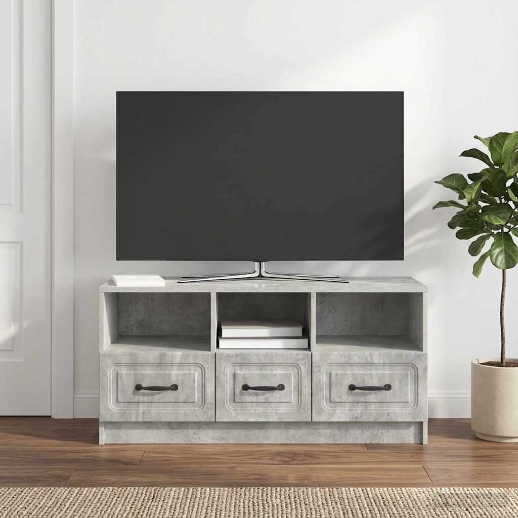 TV-skab med skuffe Betongrå 102 x 34,5 x 47 cm Konstrueret træ