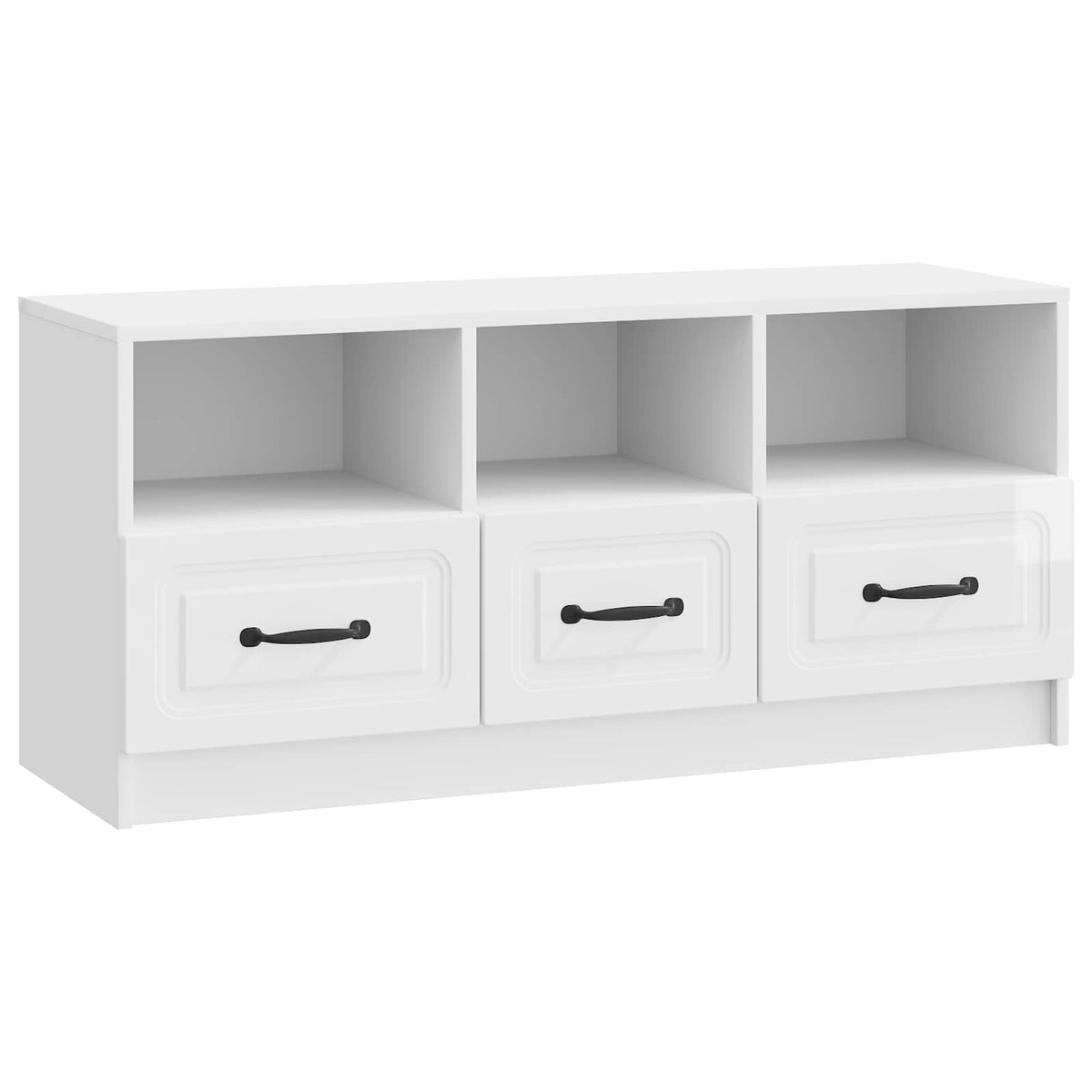 TV-skab Hvid højglans 102 x 34,5 x 47 cm Konstrueret træ