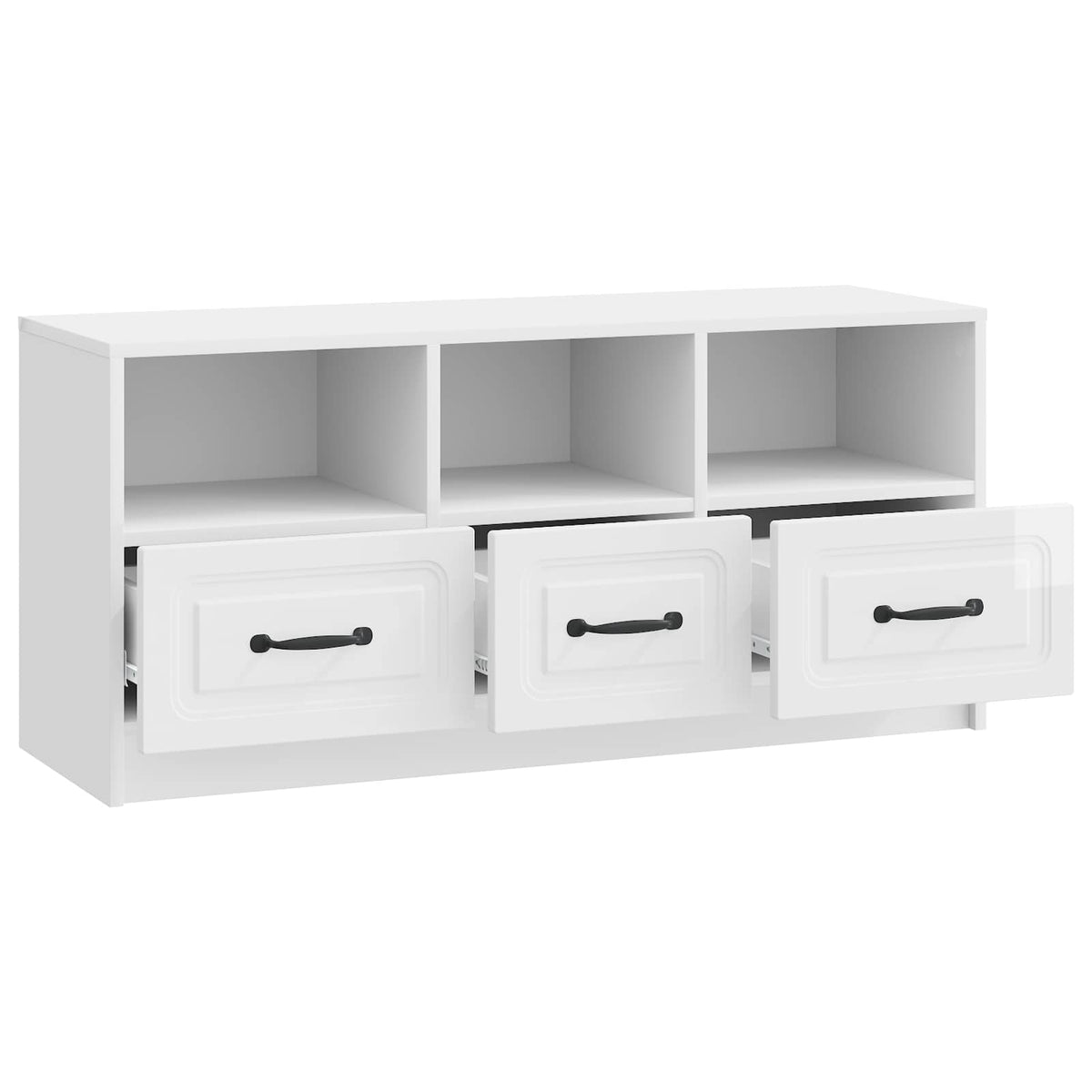 TV-skab Hvid højglans 102 x 34,5 x 47 cm Konstrueret træ
