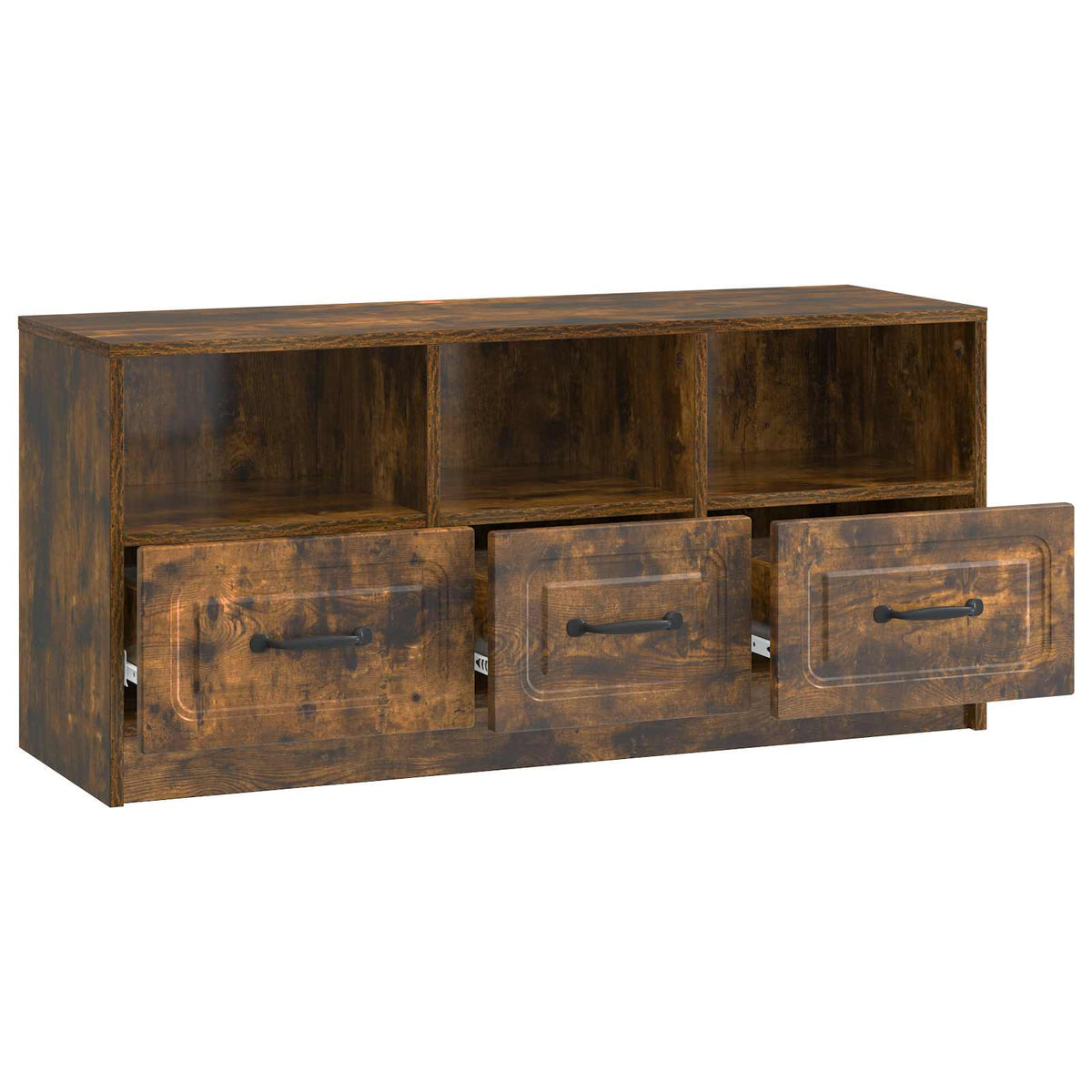 TV-skab med skuffe Røget eg 102 x 34,5 x 47 cm Konstrueret træ