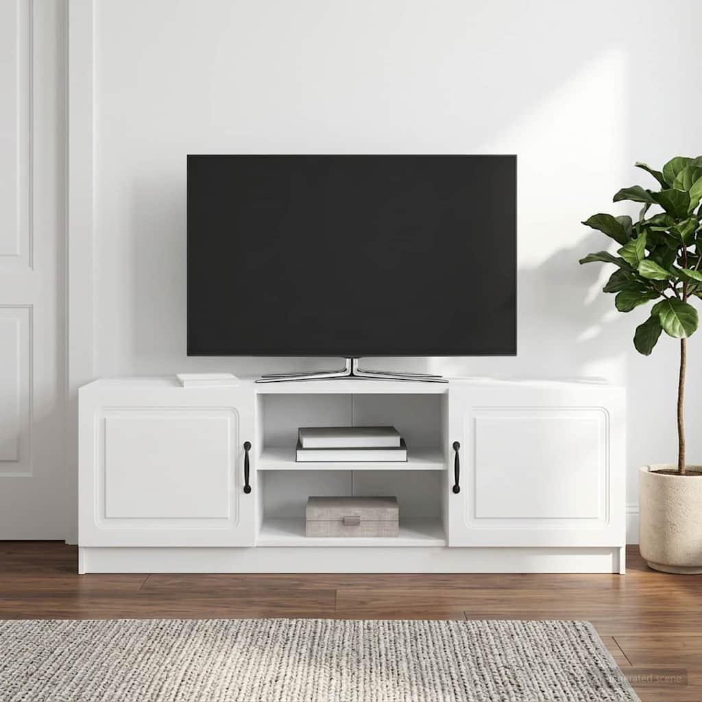 TV-skab Hvid højglans 150 x 31 x 47 cm Konstrueret træ