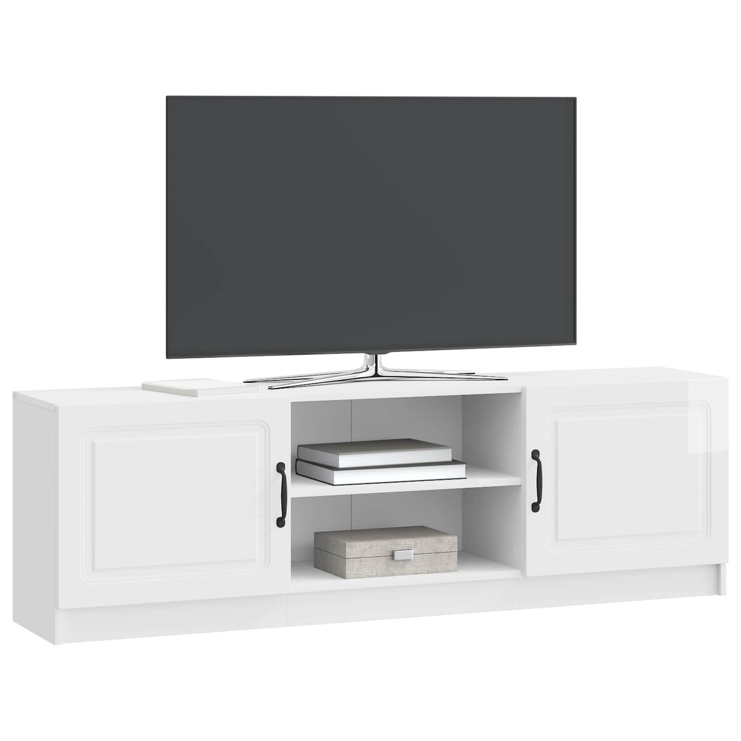 TV-skab Hvid højglans 150 x 31 x 47 cm Konstrueret træ