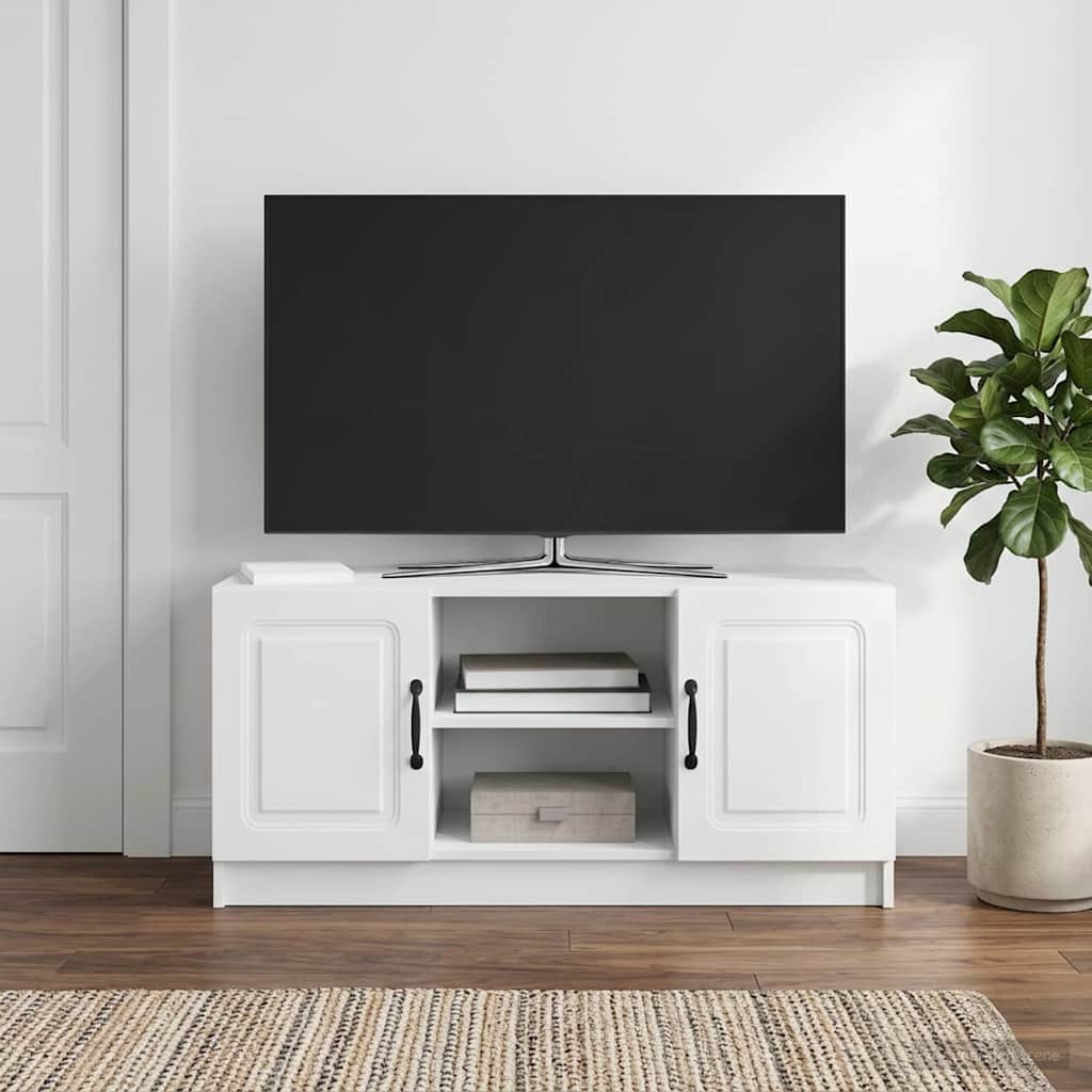 TV-skab Hvid 102 x 34,5 x 47 cm Konstrueret træ