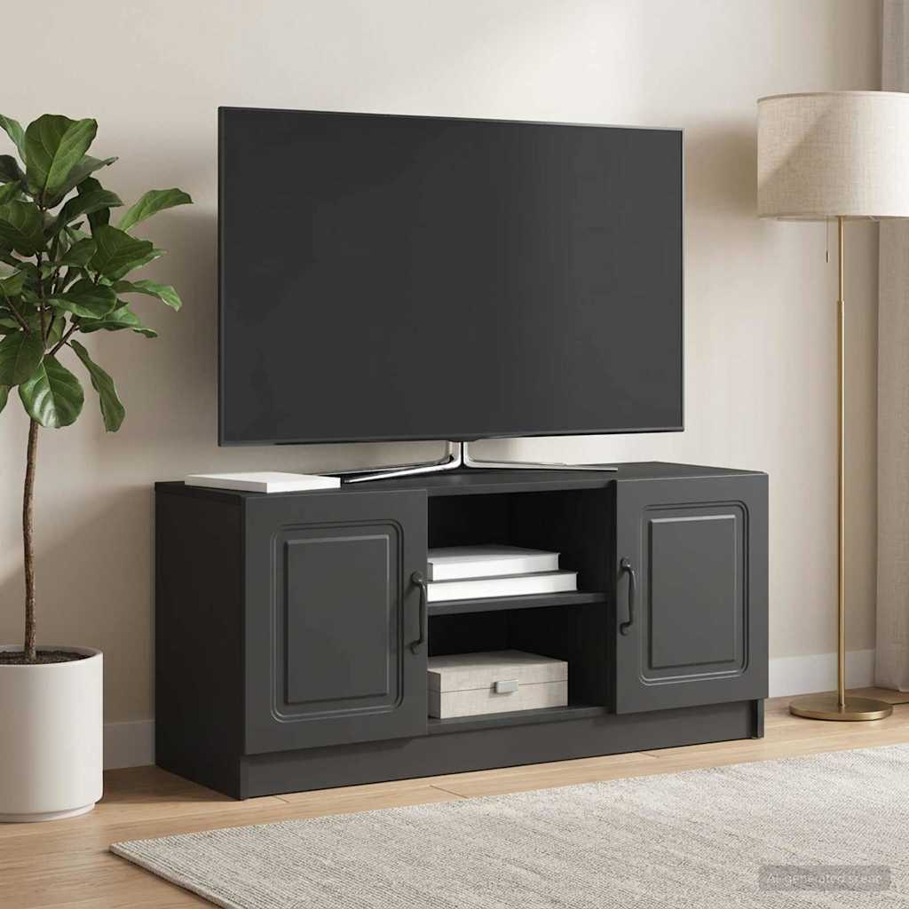 TV-skab Sort 102 x 34,5 x 47 cm Konstrueret træ