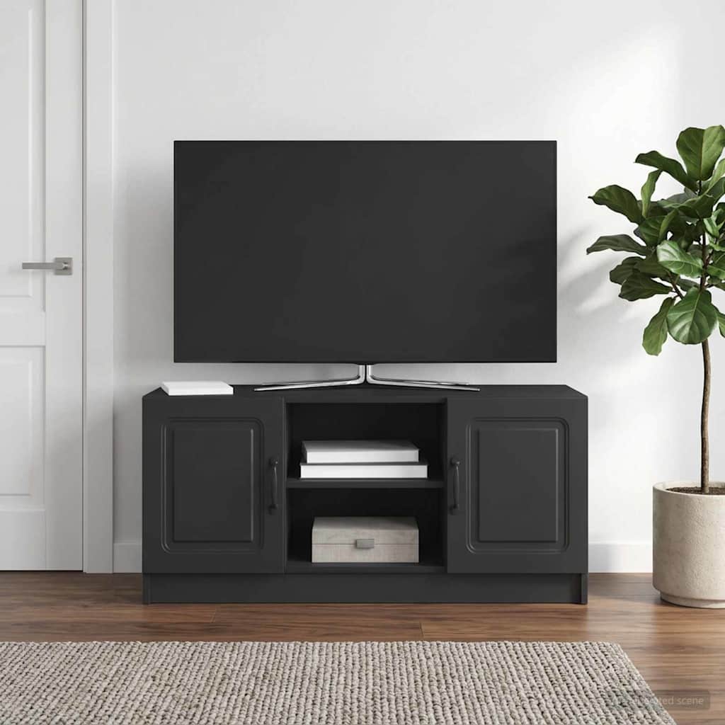 TV-skab Sort 102 x 34,5 x 47 cm Konstrueret træ