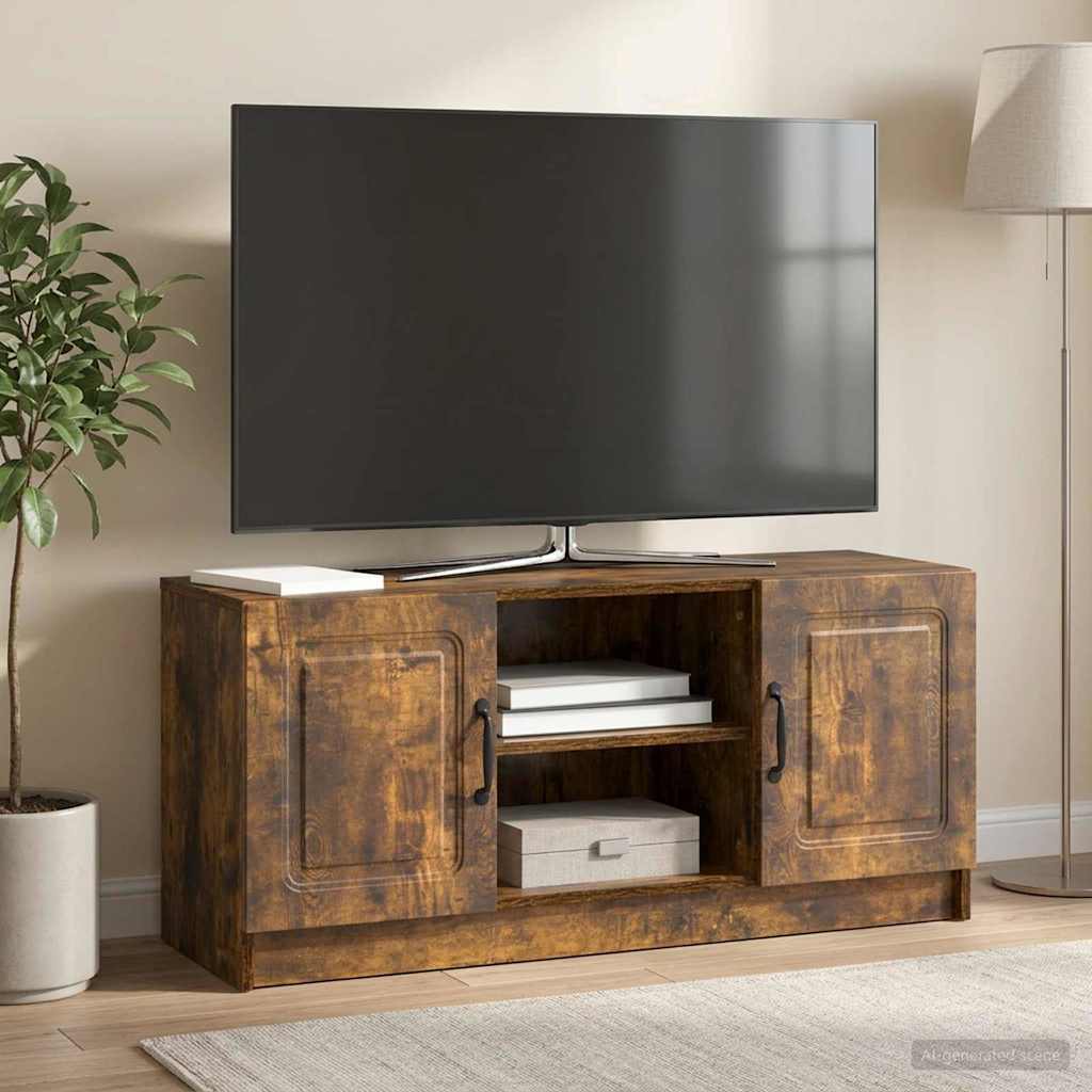 TV-skab Røget eg 102 x 34,5 x 47 cm Konstrueret træ