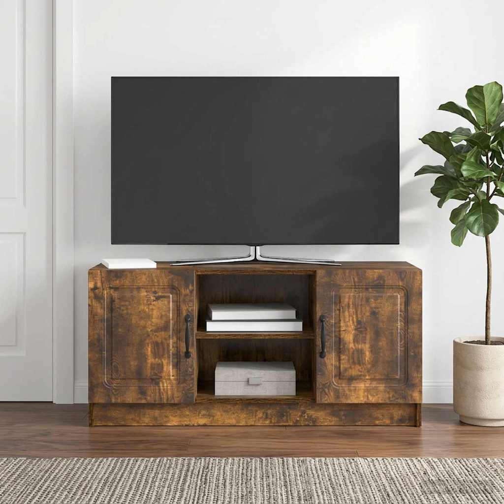 TV-skab Røget eg 102 x 34,5 x 47 cm Konstrueret træ