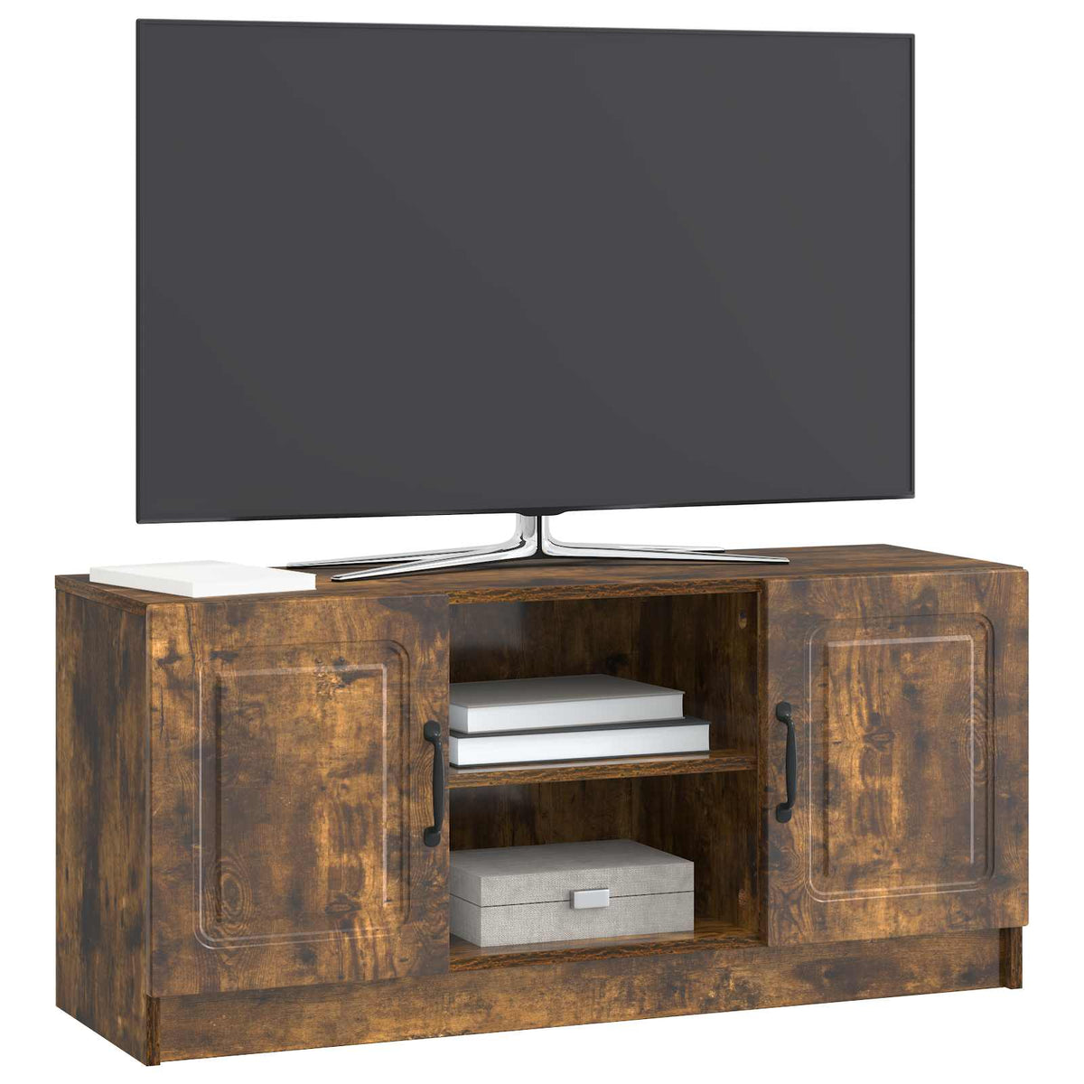 TV-skab Røget eg 102 x 34,5 x 47 cm Konstrueret træ