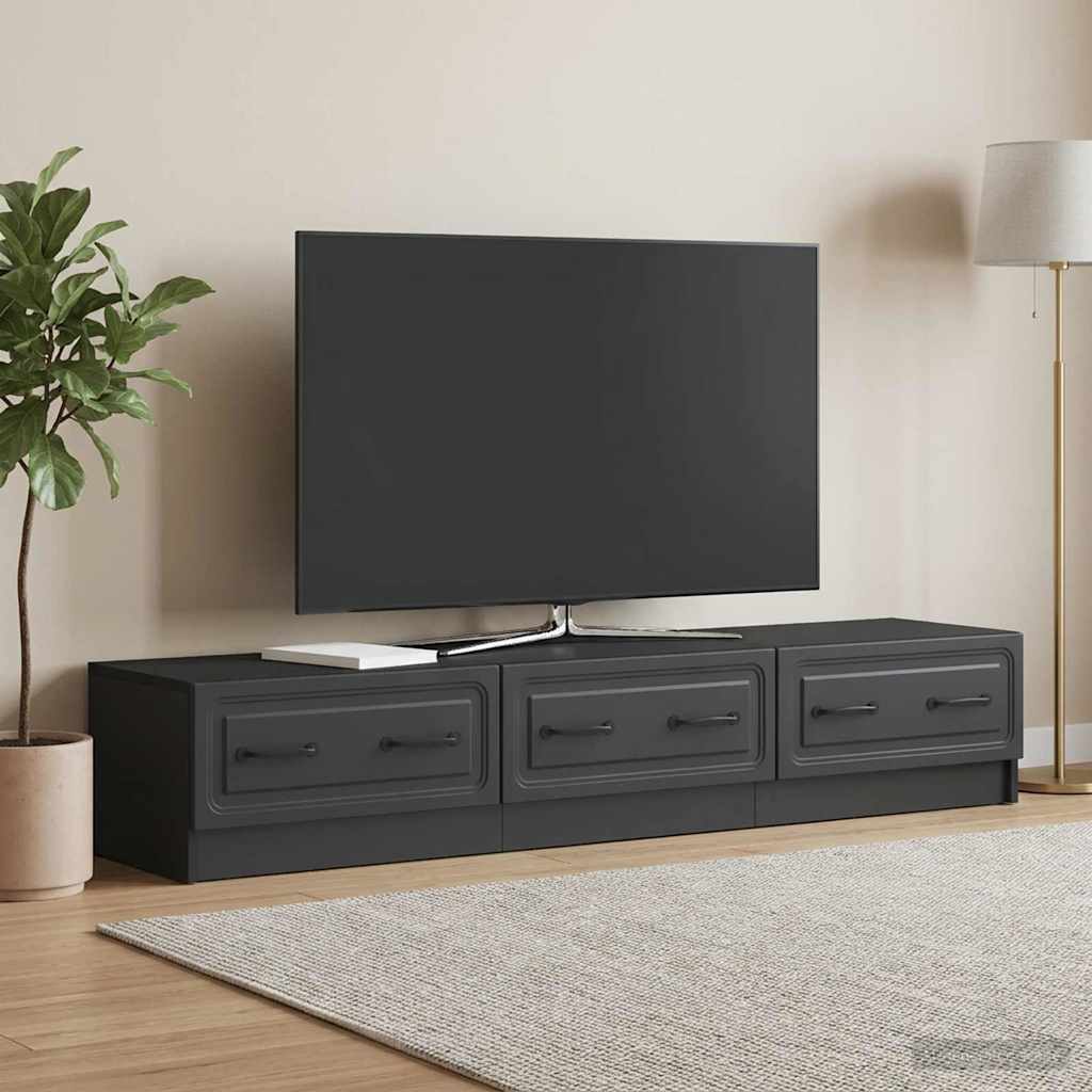 TV-skab 147 x 34,5 x 27 cm Sort Konstrueret træ