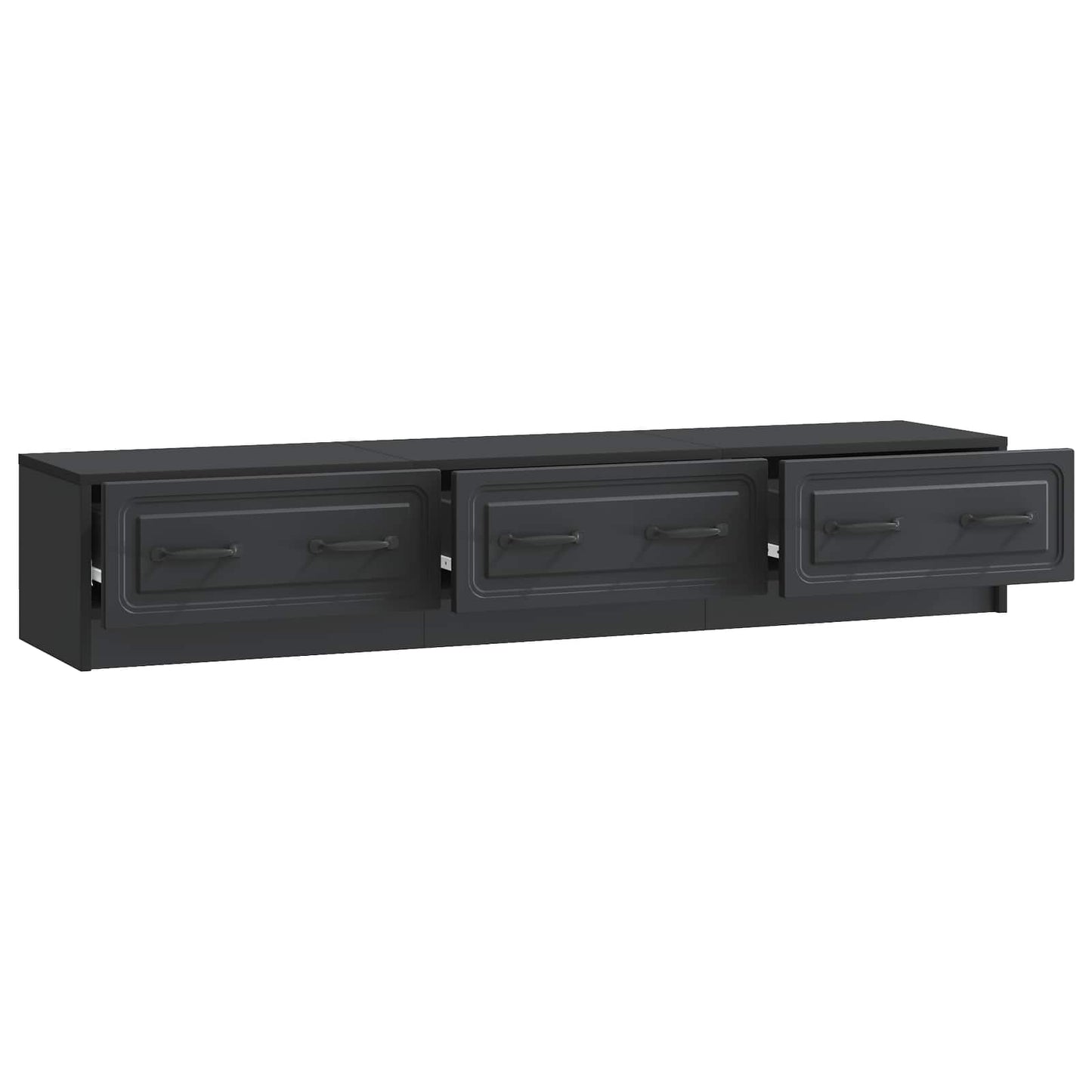 TV-skab 147 x 34,5 x 27 cm Sort Konstrueret træ