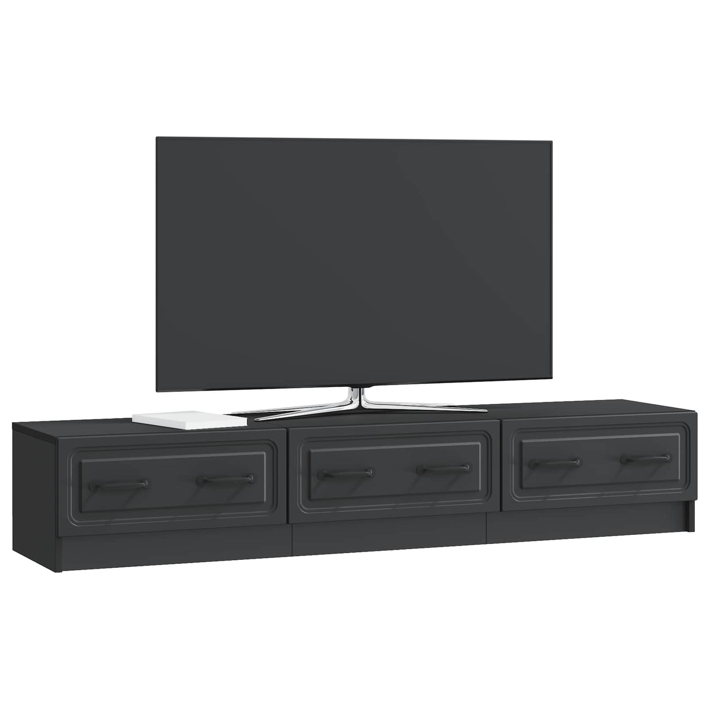 TV-skab 147 x 34,5 x 27 cm Sort Konstrueret træ