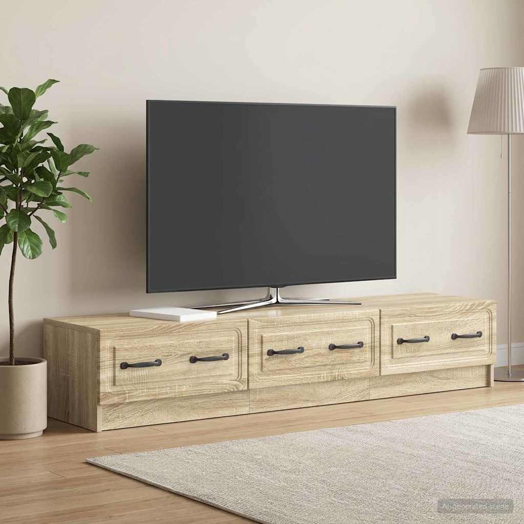 TV-skab 147 x 34,5 x 27 cm Sonoma-eg Konstrueret træ