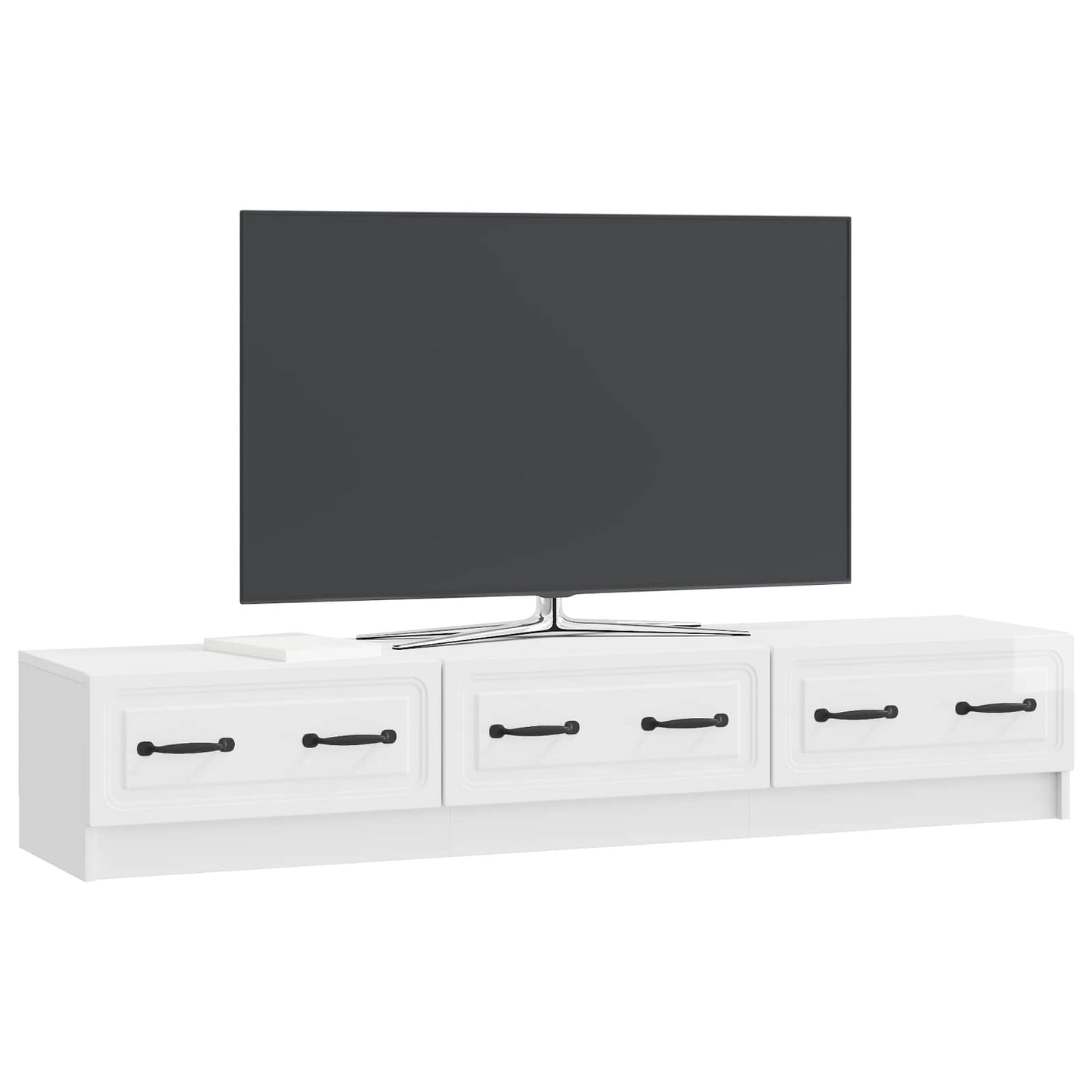 TV-skab 147 x 34,5 x 27 cm Hvid højglans Konstrueret træ