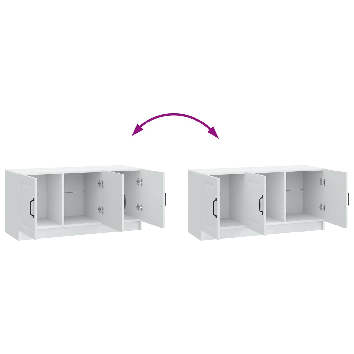 TV-skab Hvid 99 x 34,5 x 47 cm Konstrueret træ