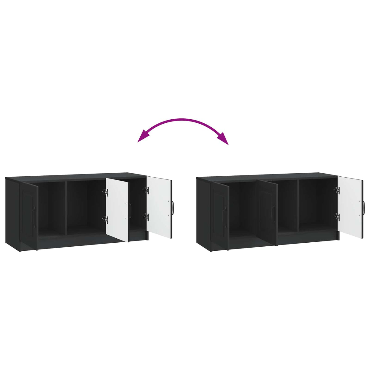 TV-skab Sort 99 x 34,5 x 47 cm Konstrueret træ