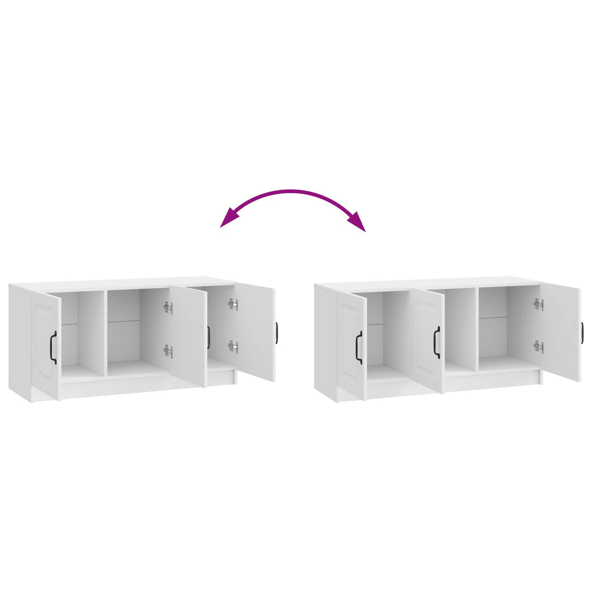 TV-skab Hvid højglans 99 x 34,5 x 47 cm Konstrueret træ