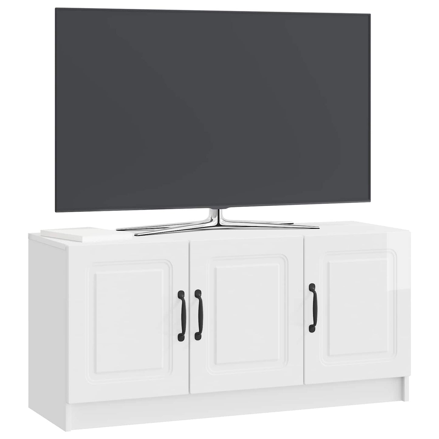 TV-skab Hvid højglans 99 x 34,5 x 47 cm Konstrueret træ