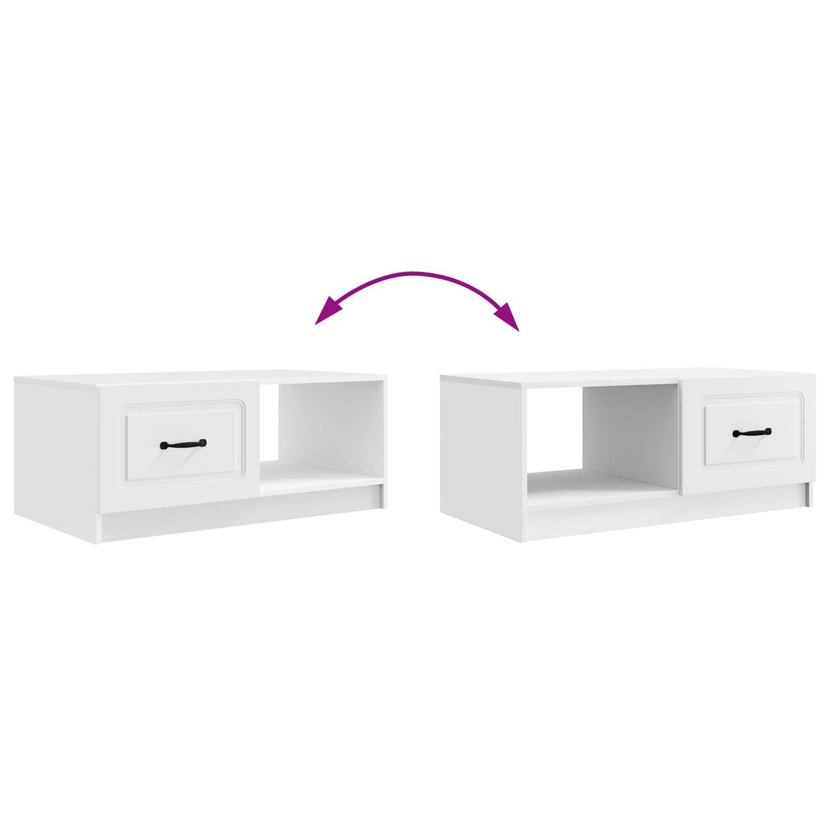 Sofabord Hvid 90 x 50 x 37 cm Konstrueret træ