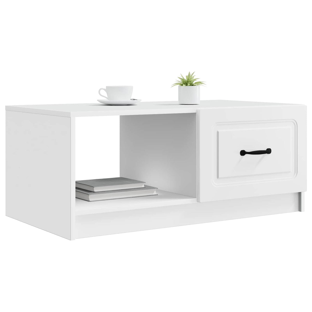Sofabord Hvid 90 x 50 x 37 cm Konstrueret træ