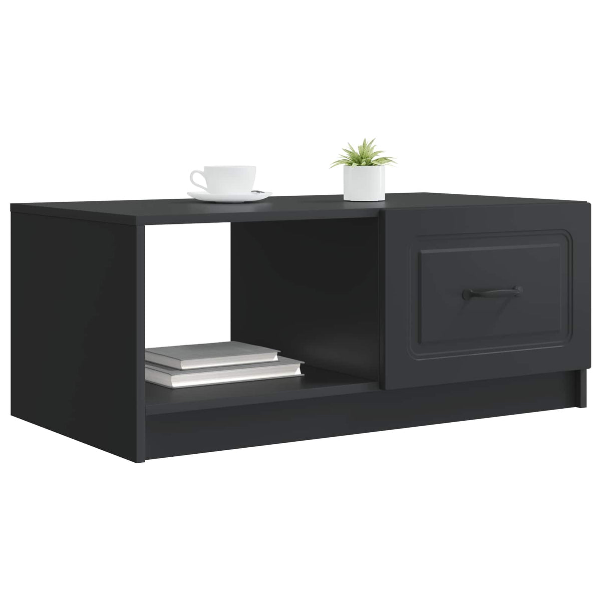 Sofabord Sort 90 x 50 x 37 cm Konstrueret træ