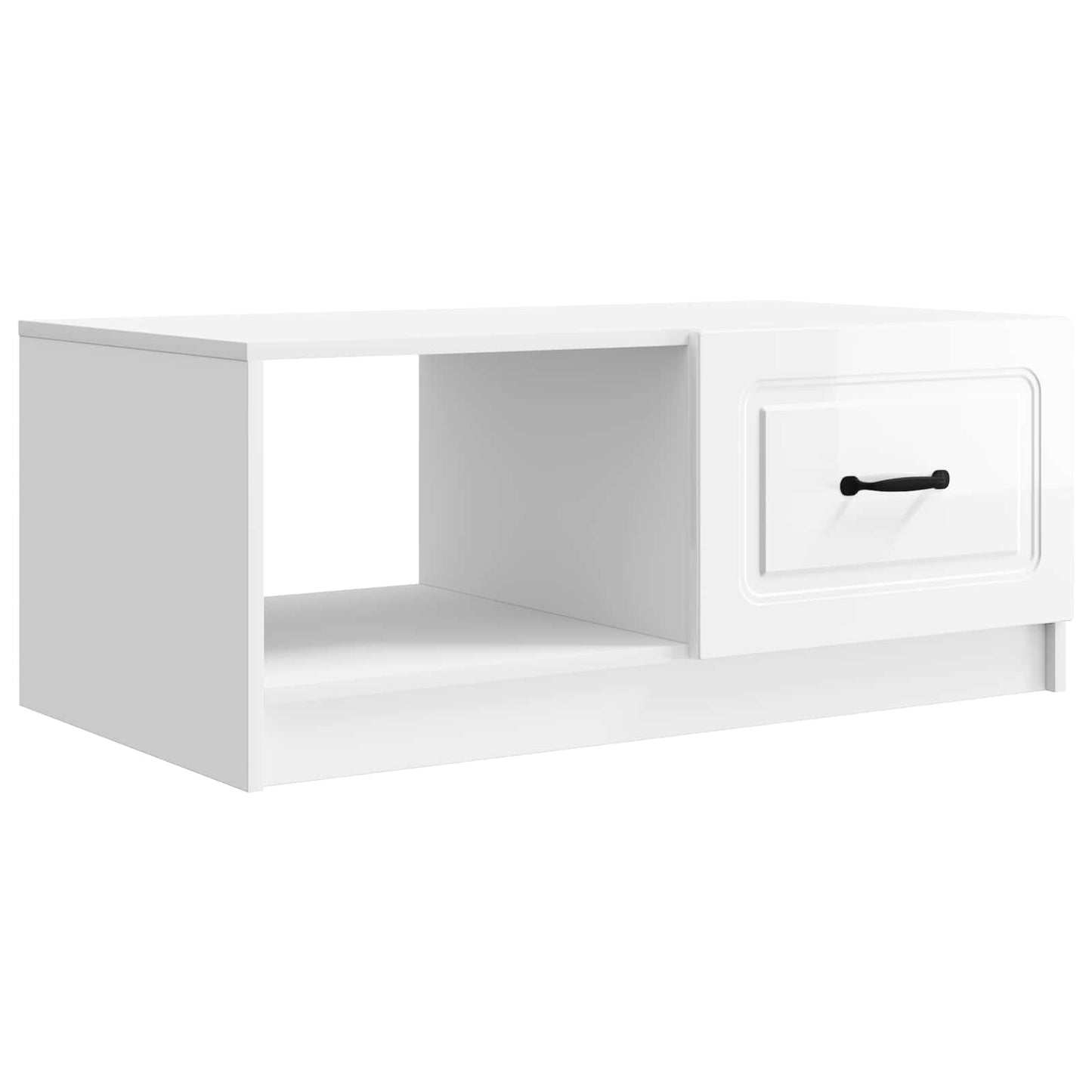 Sofabord Hvid højglans 90 x 50 x 37 cm Konstrueret træ