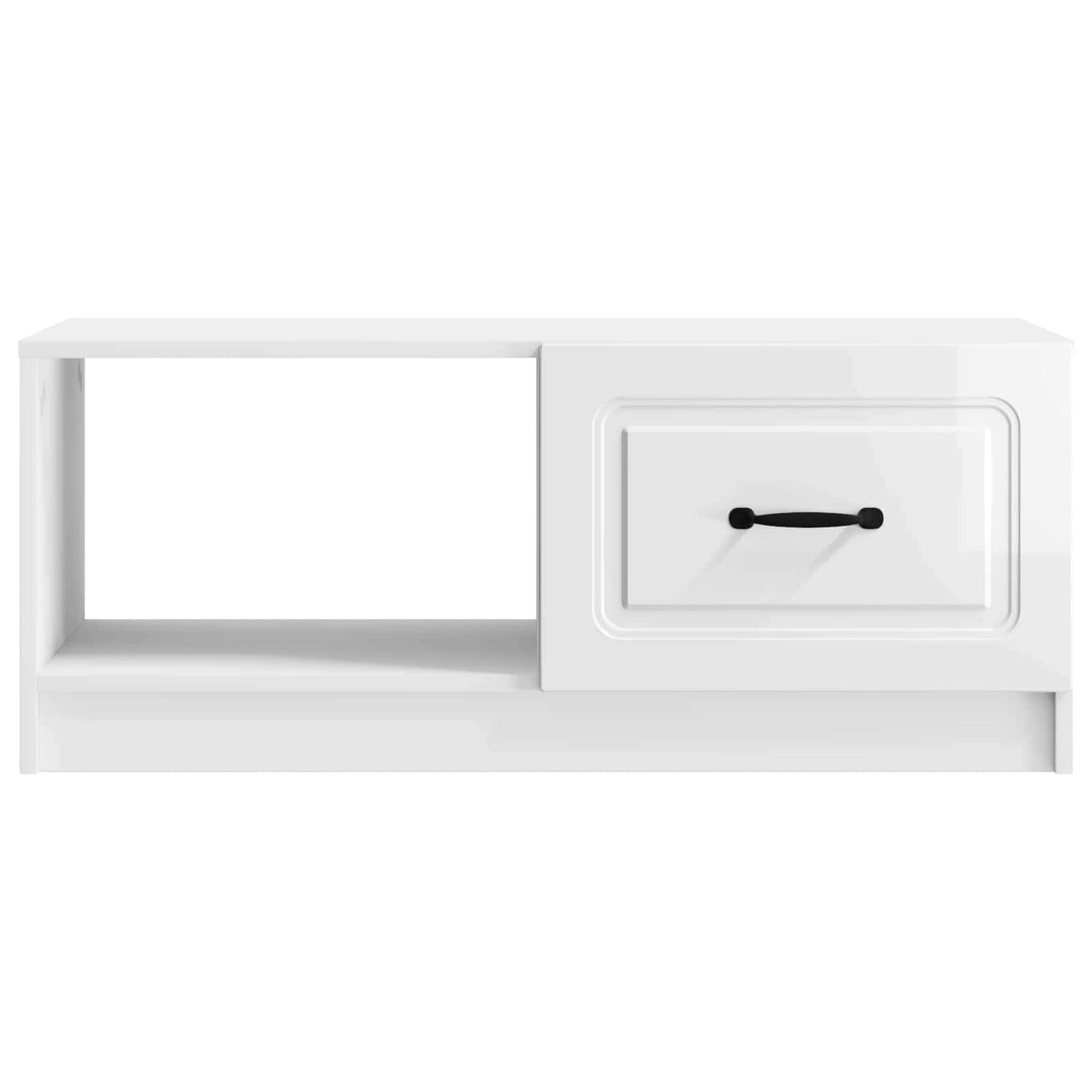 Sofabord Hvid højglans 90 x 50 x 37 cm Konstrueret træ