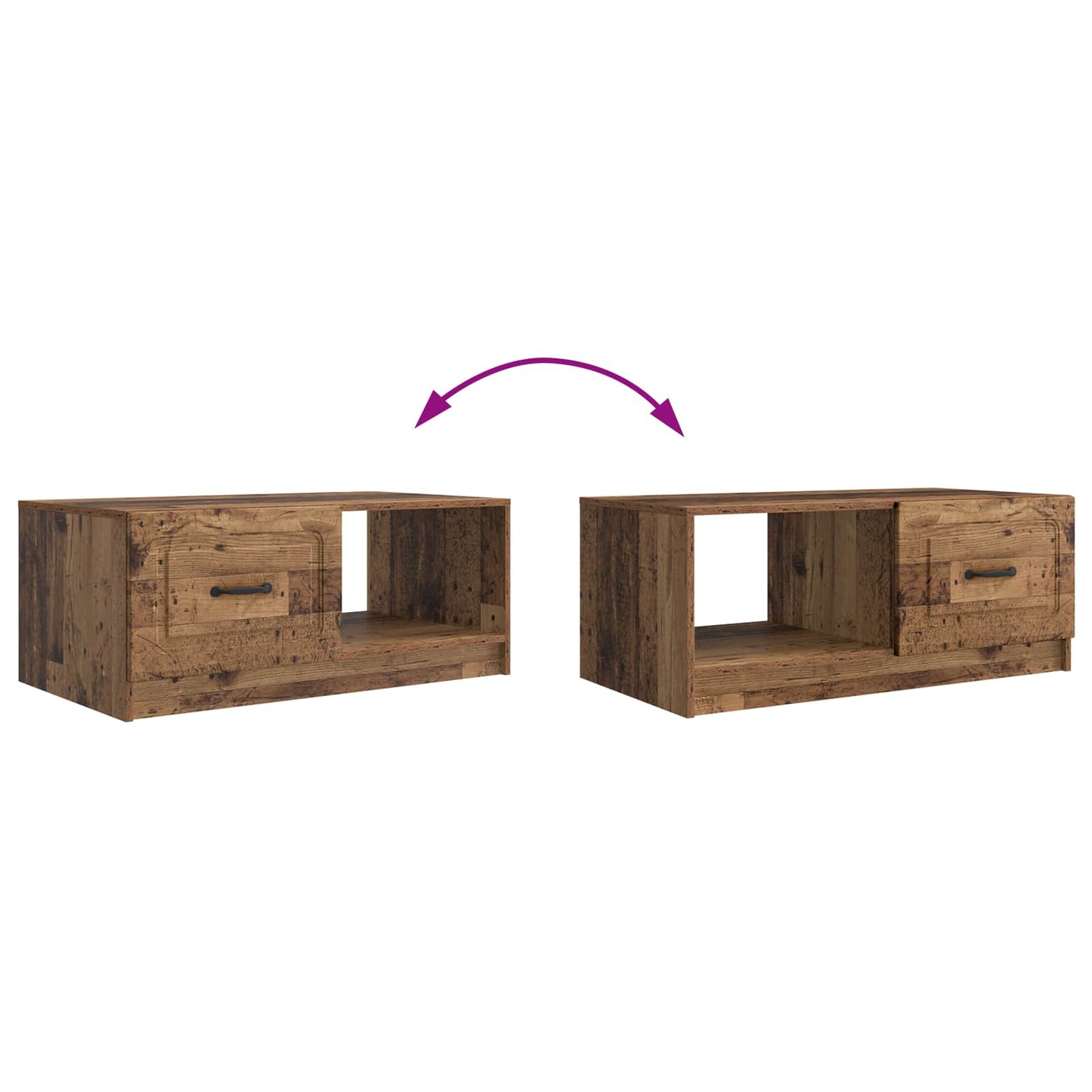 Sofabord Gammelt træ 90 x 50 x 37 cm Konstrueret træ