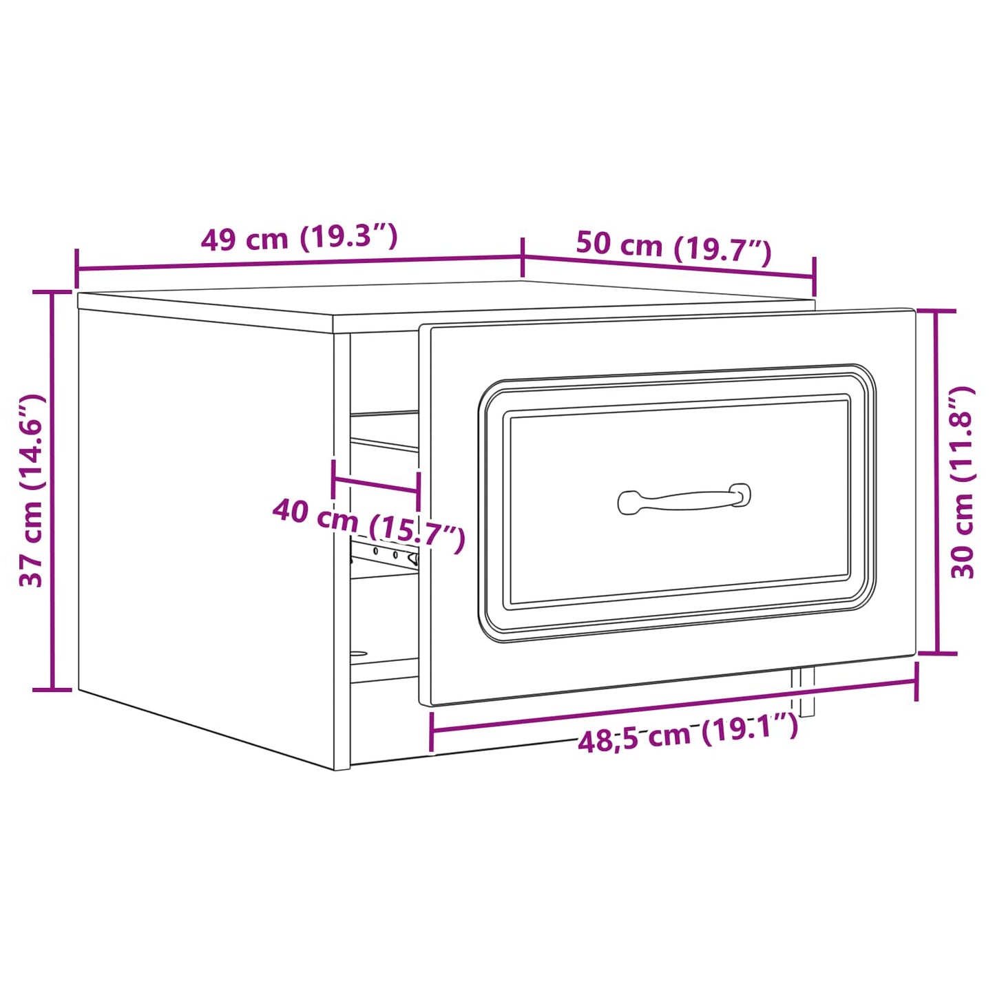 Sofabord Gammelt træ 49 x 50 x 37 cm Konstrueret træ