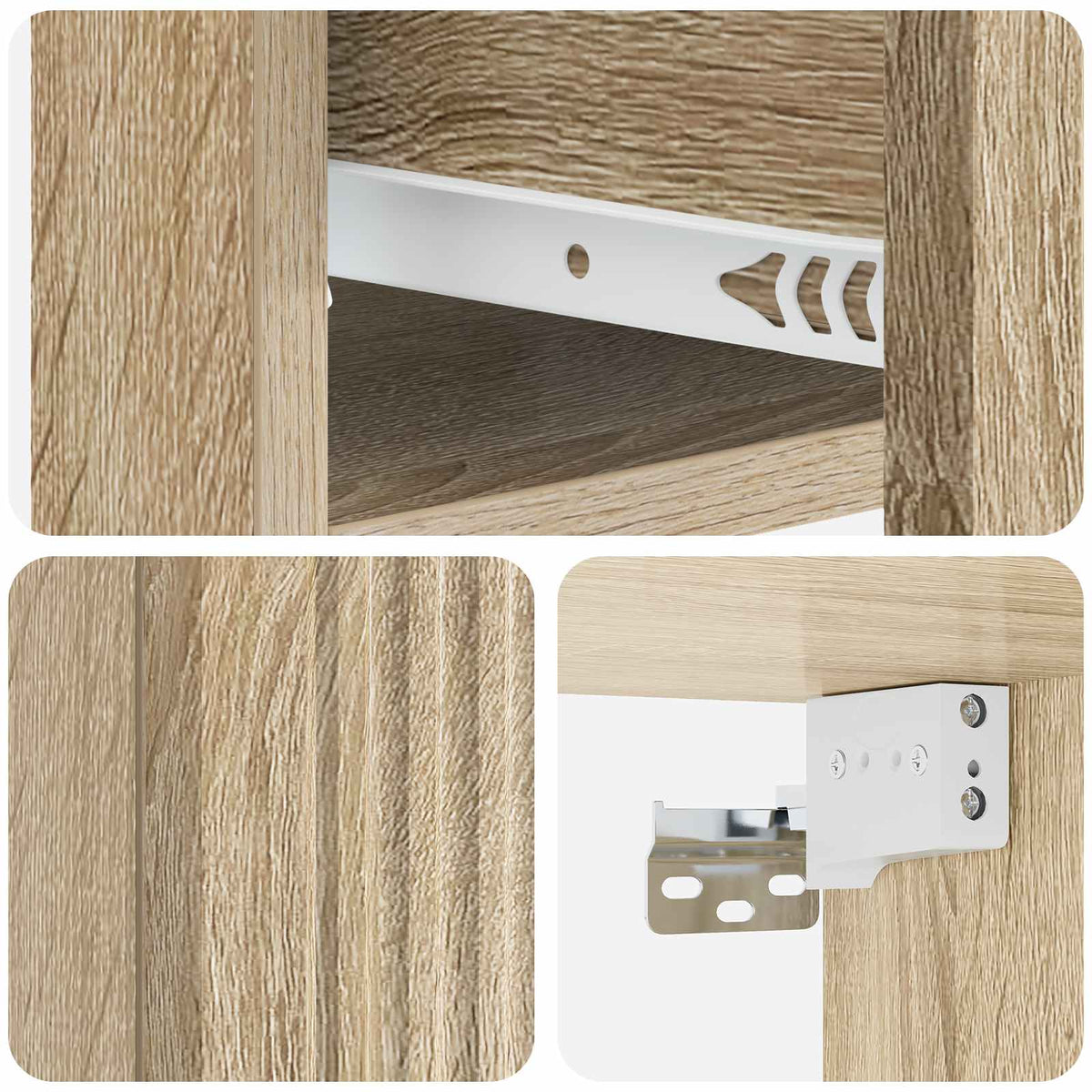 Væghængt Natbord Sonoma-eg 33 x 34,5 x 20 cm Konstrueret træ