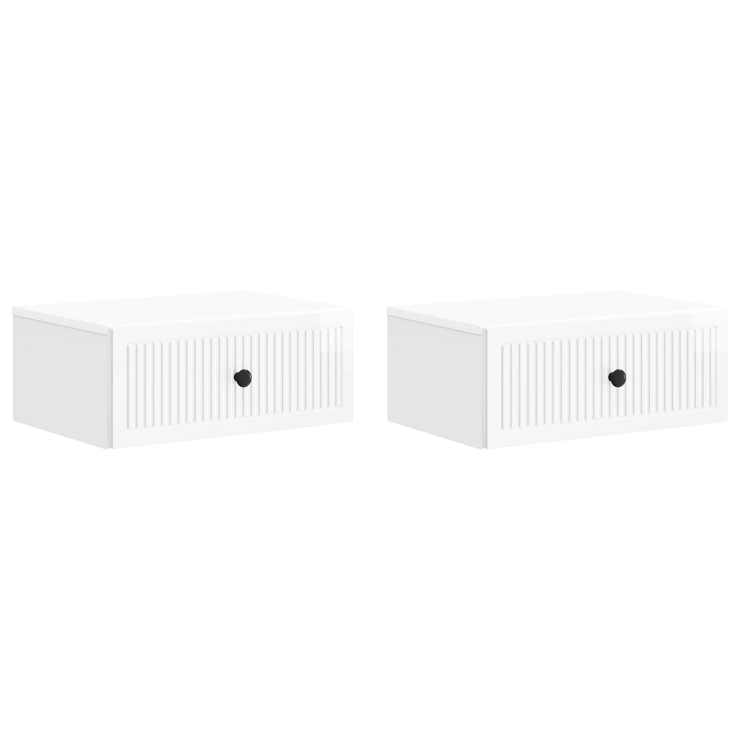 Natskab 2 stk. Hvid højglans 49 x 34,5 x 20 cm Konstrueret træ