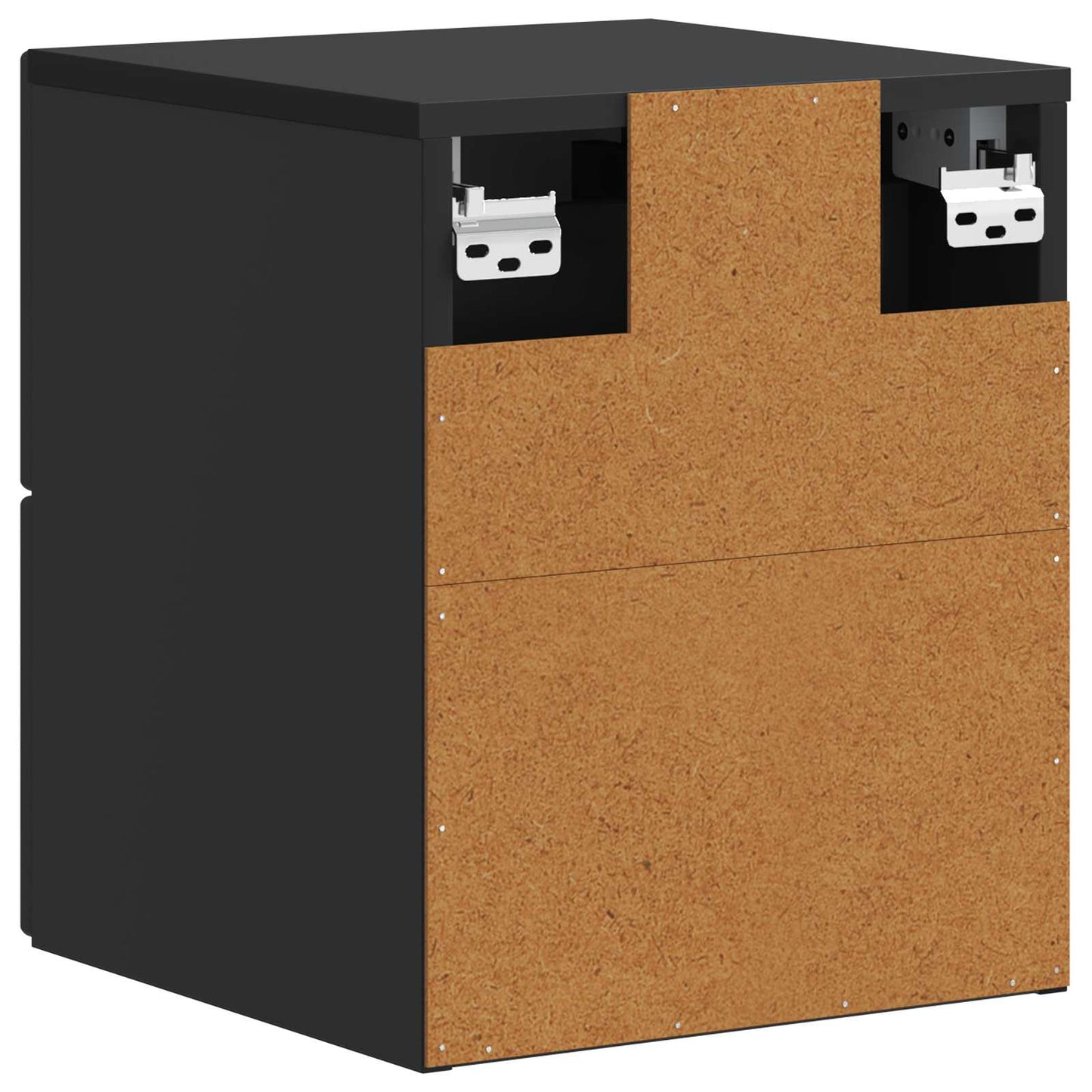 Væghængt Natbord 2 stk. Sort 33 x 34,5 x 40 cm Konstrueret træ