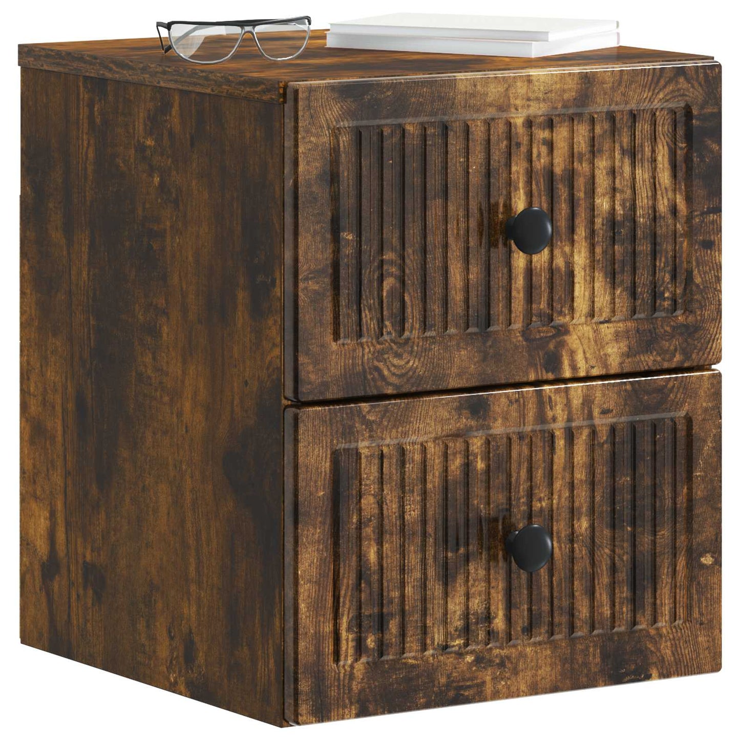 Væghængt Natbord Røget eg 33 x 34,5 x 40 cm Konstrueret træ