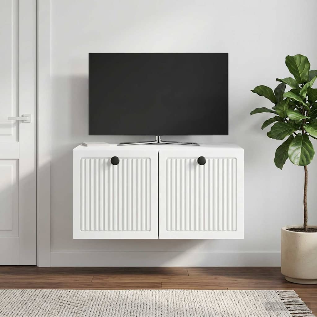Væghængt TV-skab Hvid 59,5 x 41 x 30 cm Konstrueret træ