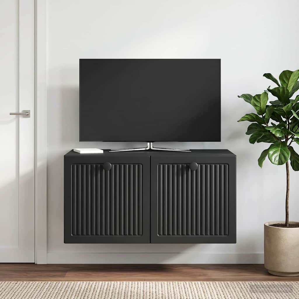 Væghængt TV-skab Sort 59,5 x 41 x 30 cm Konstrueret træ