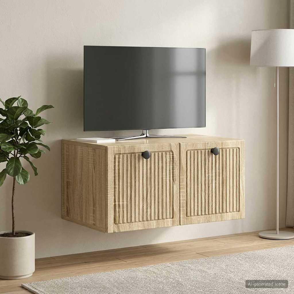 Væghængt TV-skab Sonoma-eg 59,5 x 41 x 30 cm Konstrueret træ