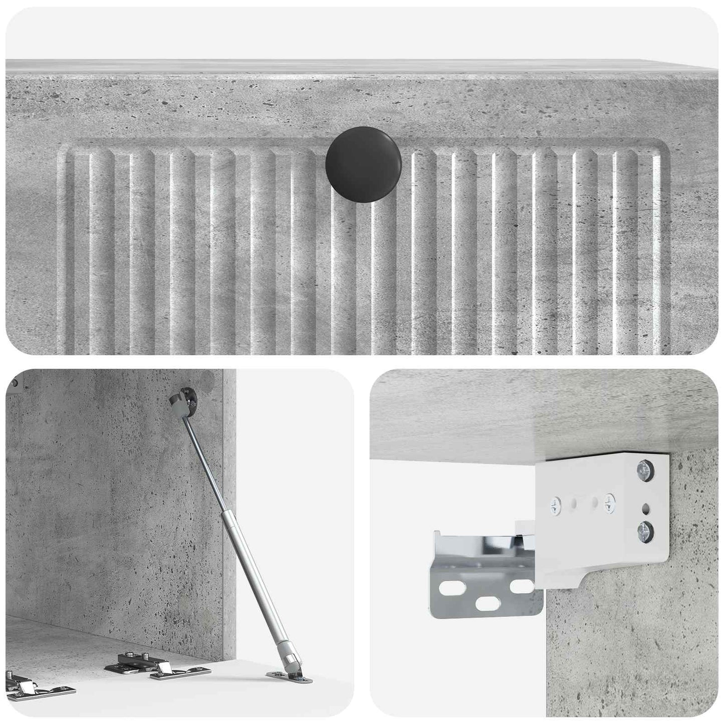 Væghængt TV-skab Betongrå 59,5 x 41 x 30 cm Konstrueret træ