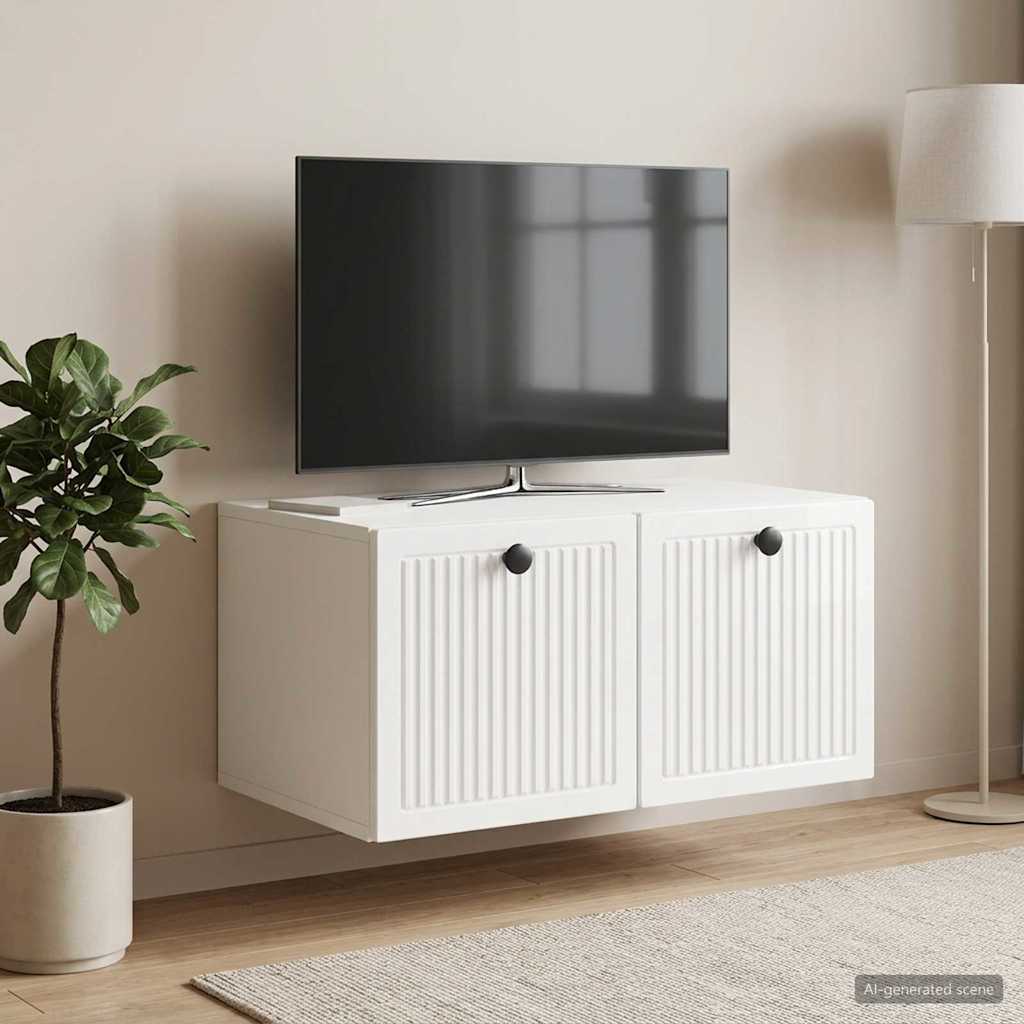 Væghængt TV-skab Vægmonteret Hvid højglans 59,5 x 41 x 30 cm