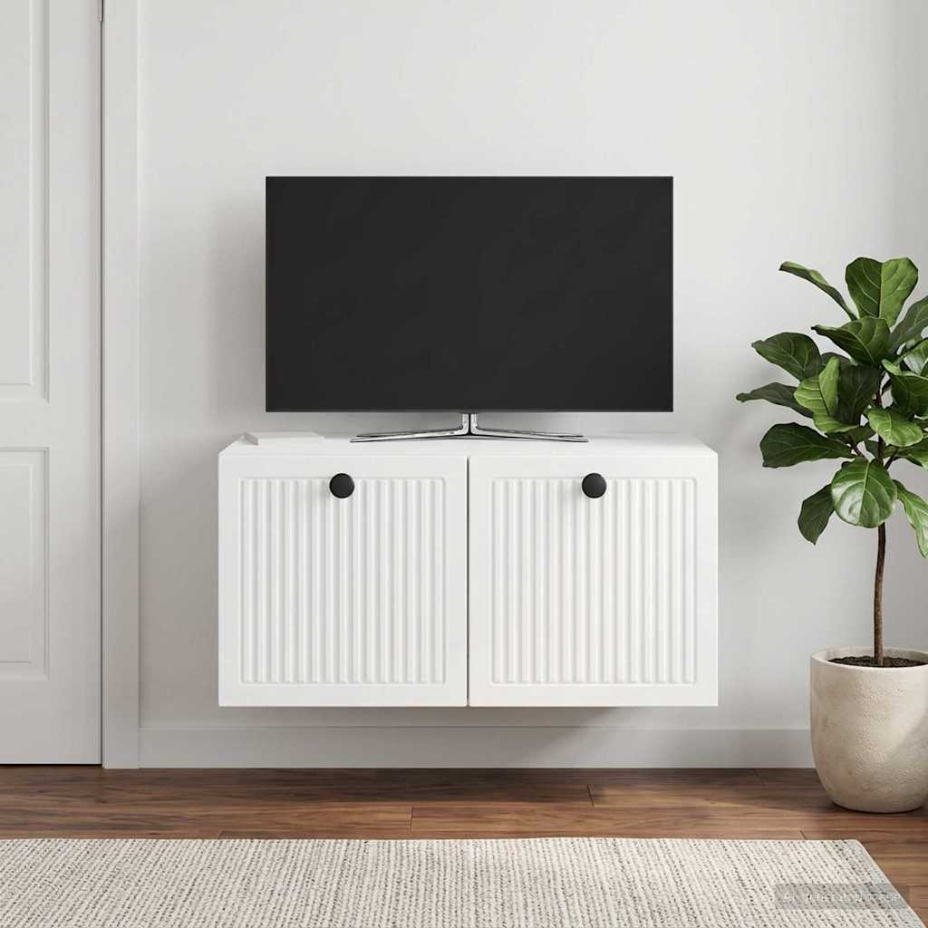 Væghængt TV-skab Vægmonteret Hvid højglans 59,5 x 41 x 30 cm